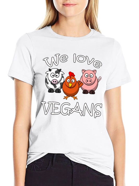Funny Vegan T-Shirt - We Love Vegans