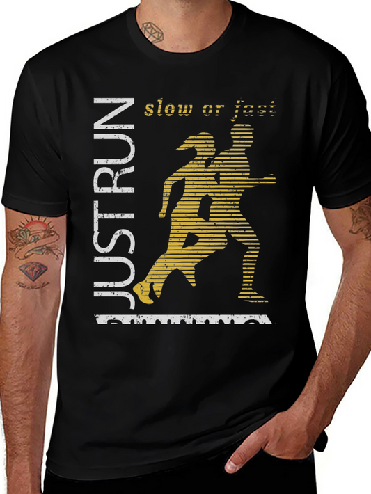 Just Run Graphic Tee - Mens Black Running Shirt