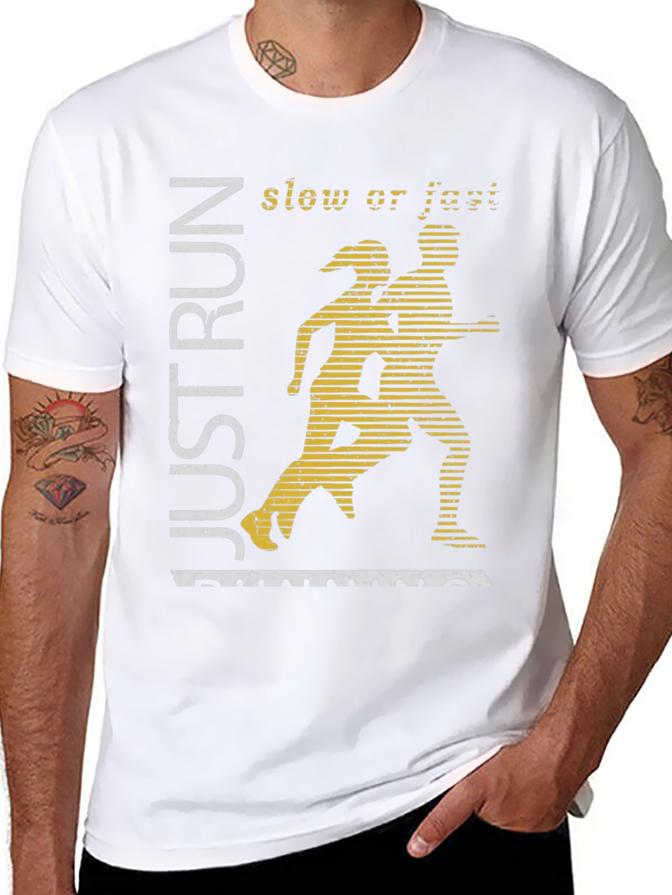 Just Run Graphic Tee - Mens Black Running Shirt
