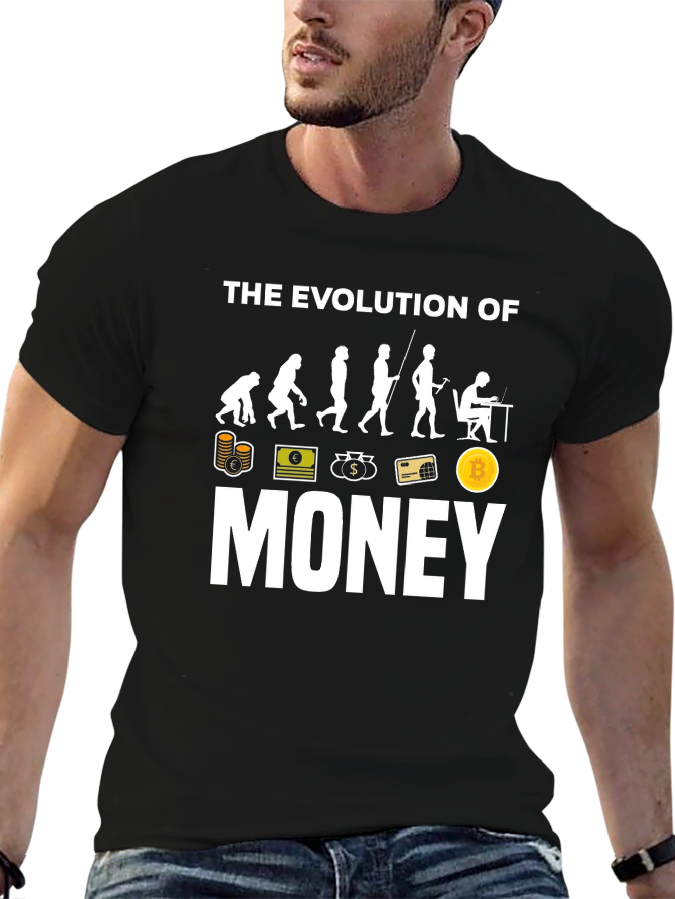 Evolution of Money Black Graphic Tee