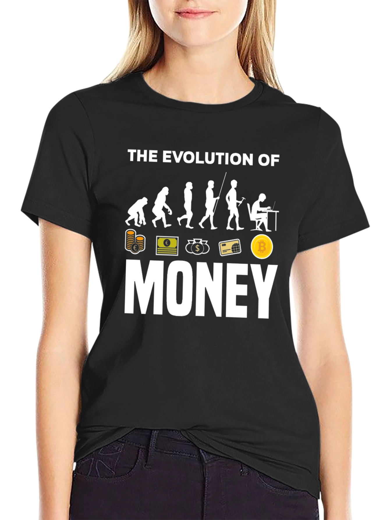 Evolution of Money Black Graphic Tee