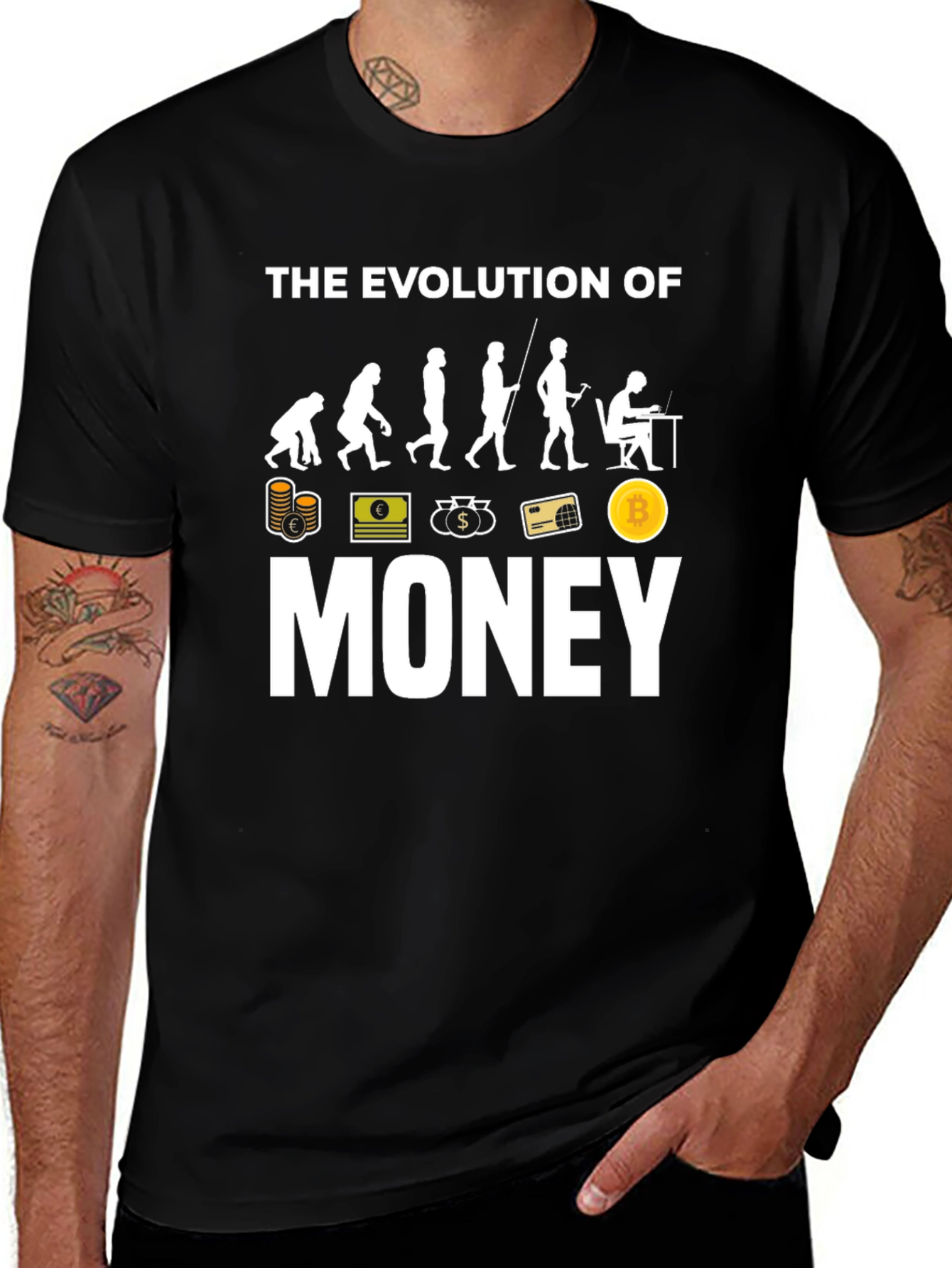 Evolution of Money Black Graphic Tee