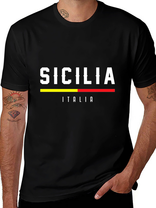 Sicilia Italia Graphic Tee - Black T-Shirt
