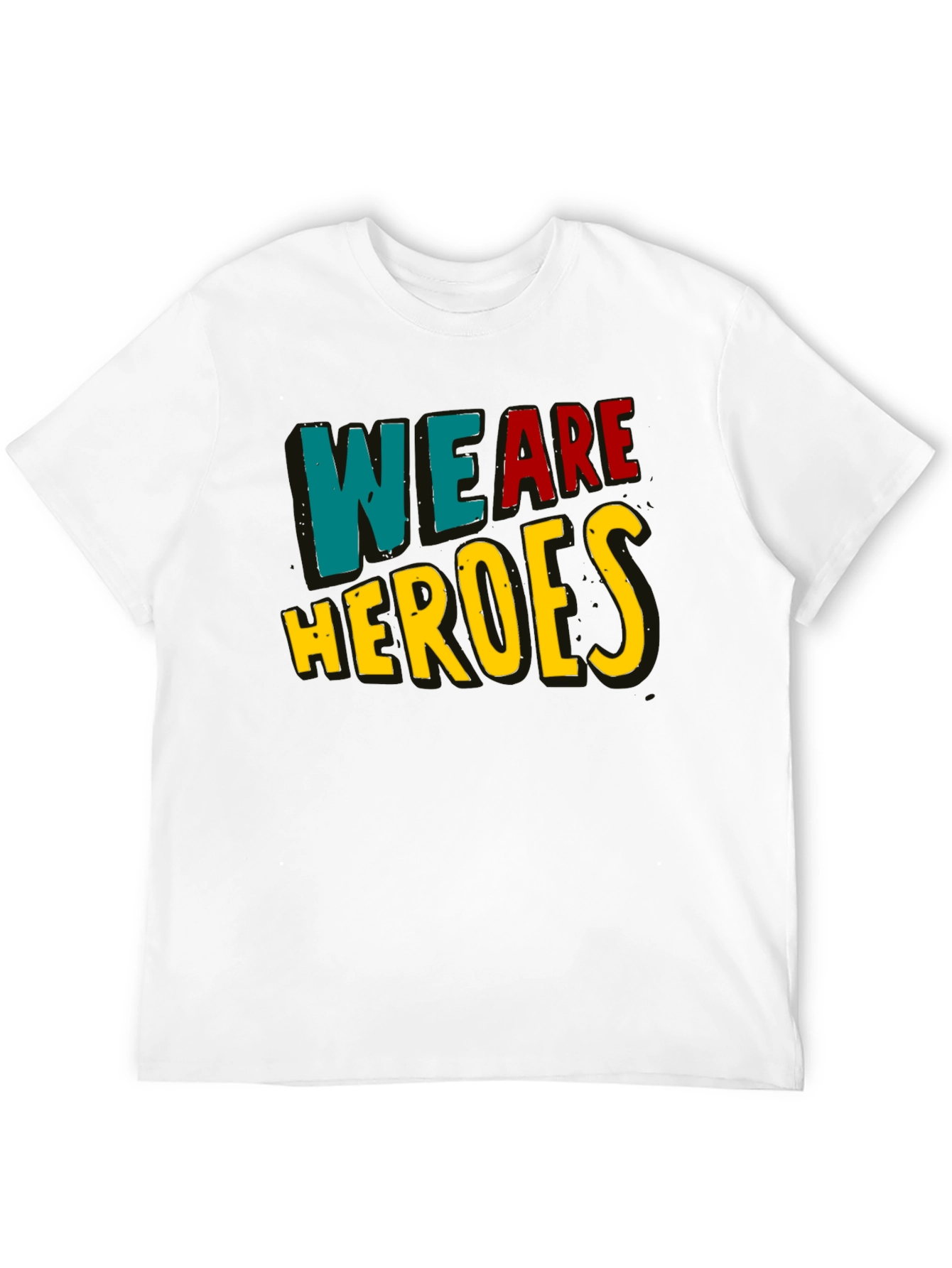 We Are Heroes T-Shirt - Black Crew Neck