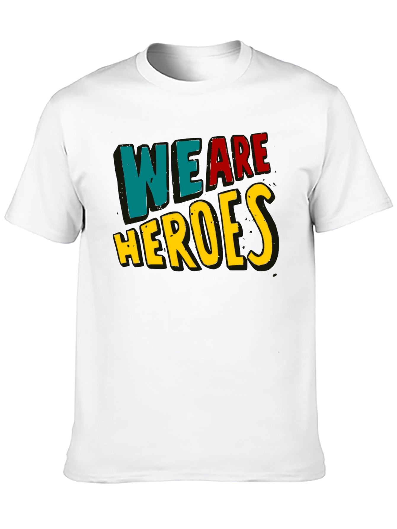 We Are Heroes T-Shirt - Black Crew Neck