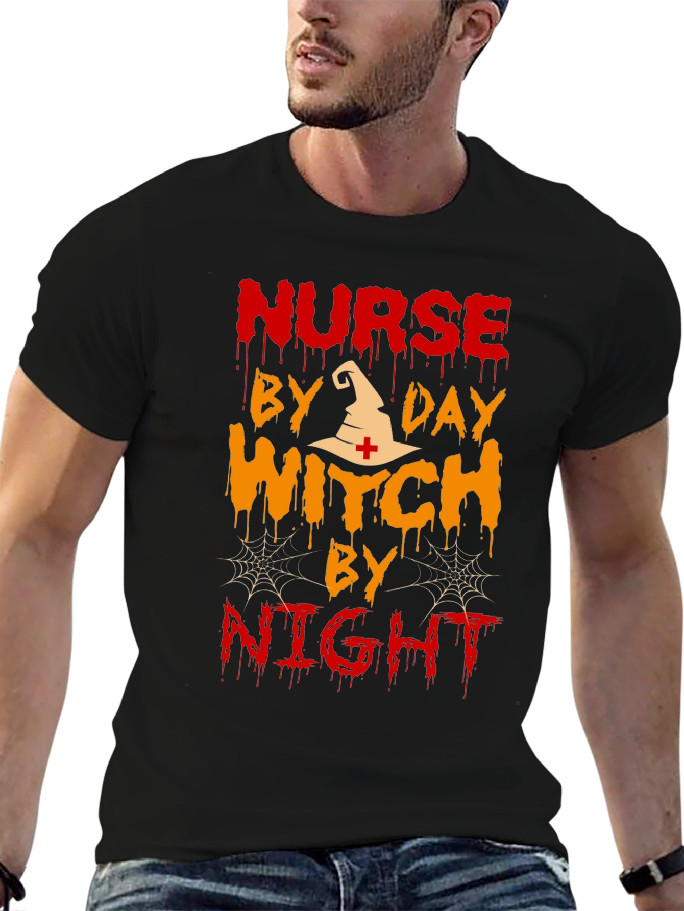 Nurse by Day Witch by Night Halloween T-Shirt