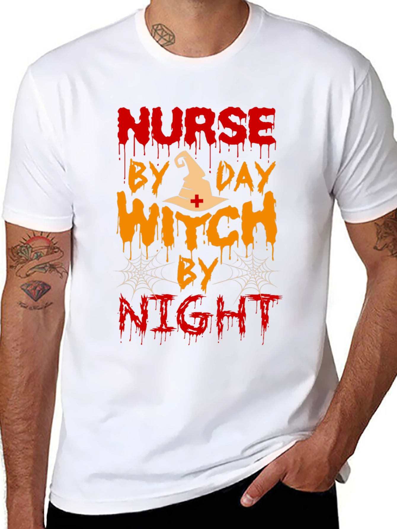 Nurse by Day Witch by Night Halloween T-Shirt