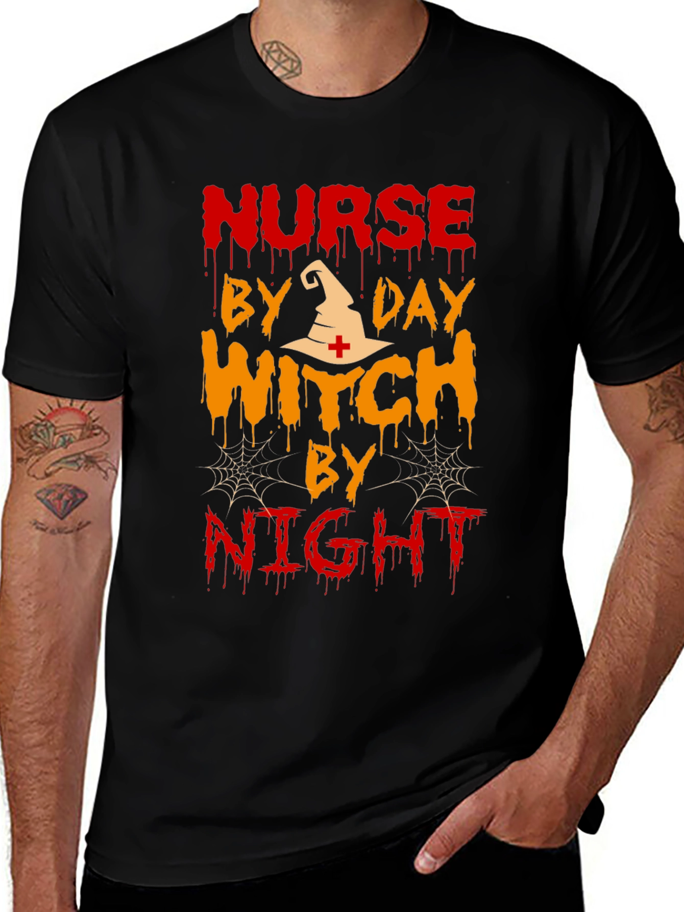 Nurse by Day Witch by Night Halloween T-Shirt