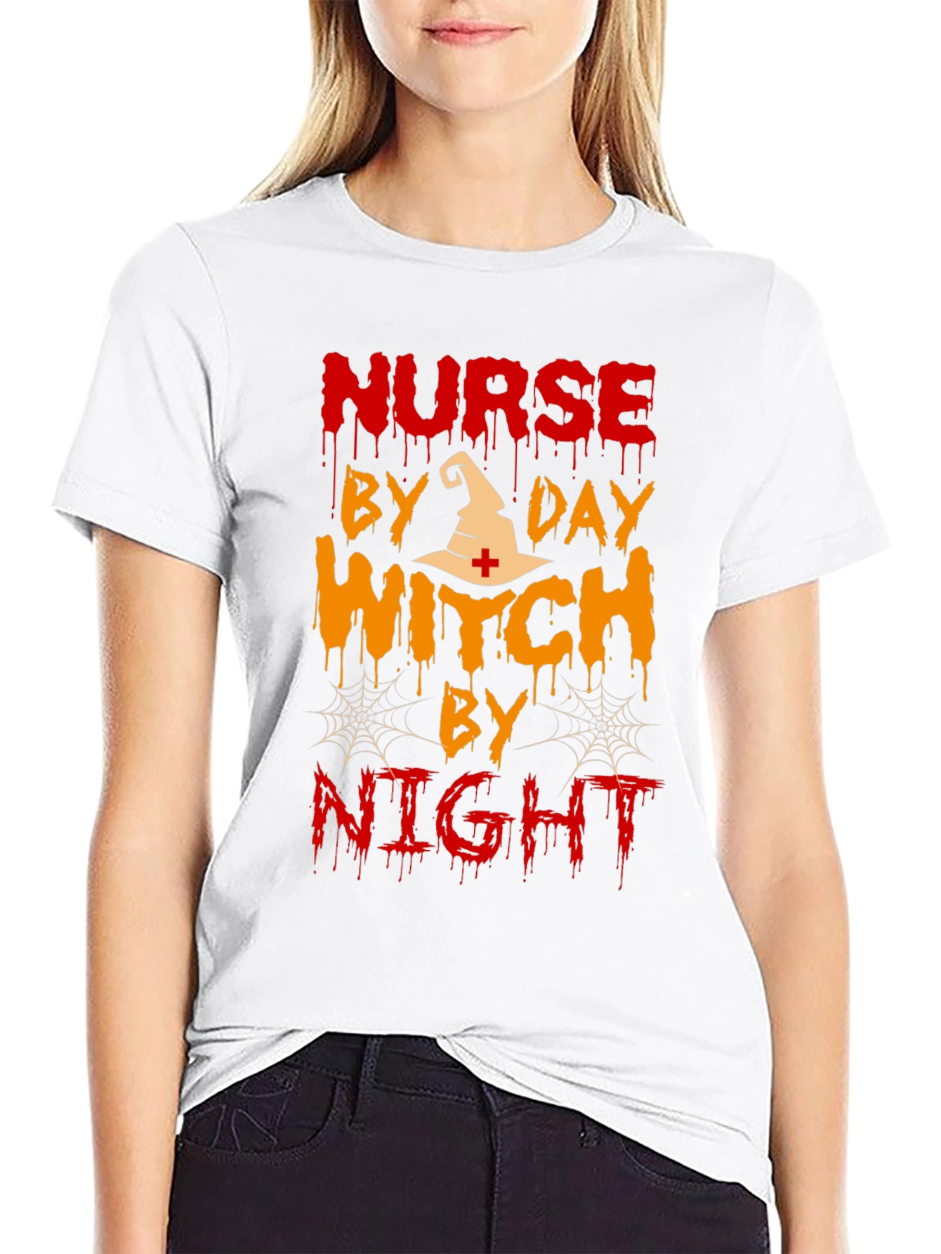Nurse by Day Witch by Night Halloween T-Shirt