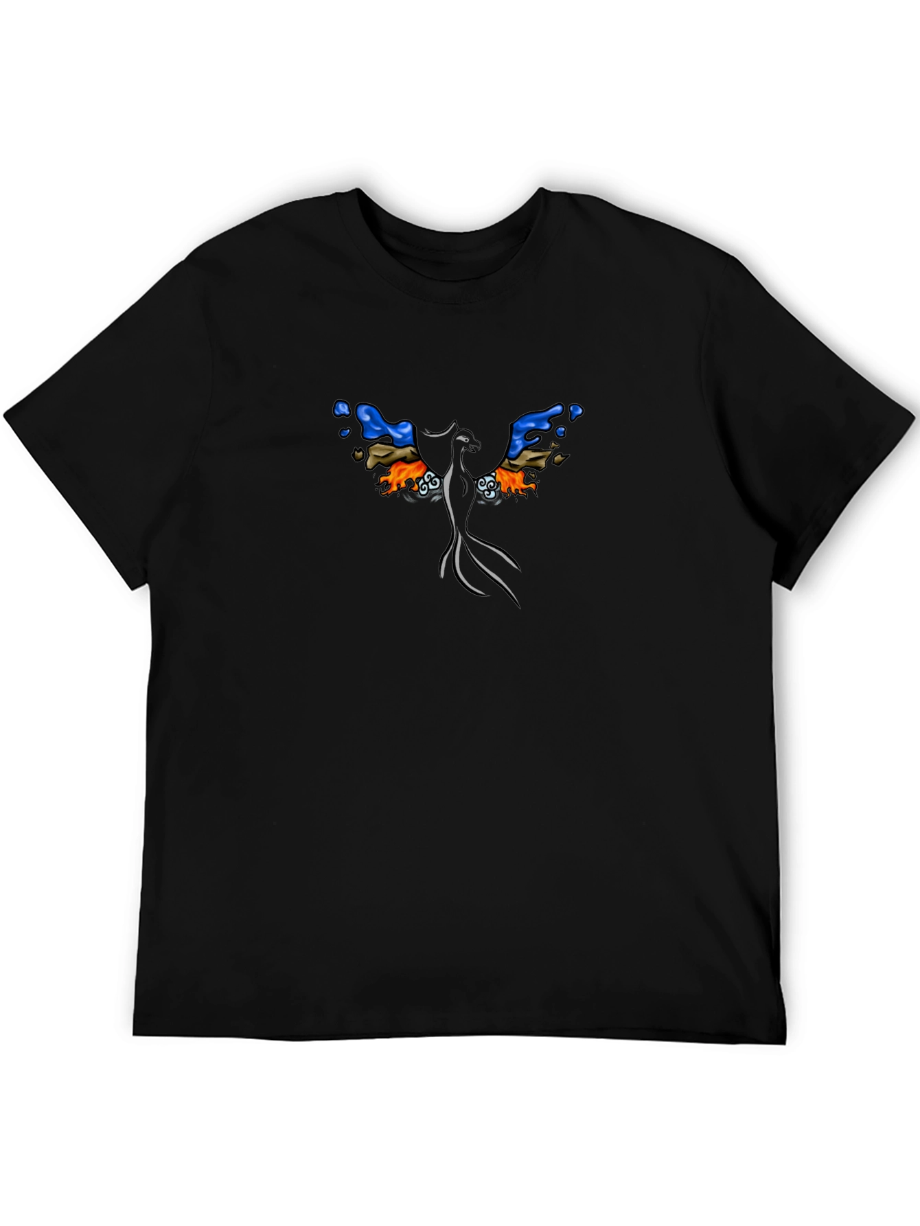 Phoenix Graphic Print Black T-Shirt