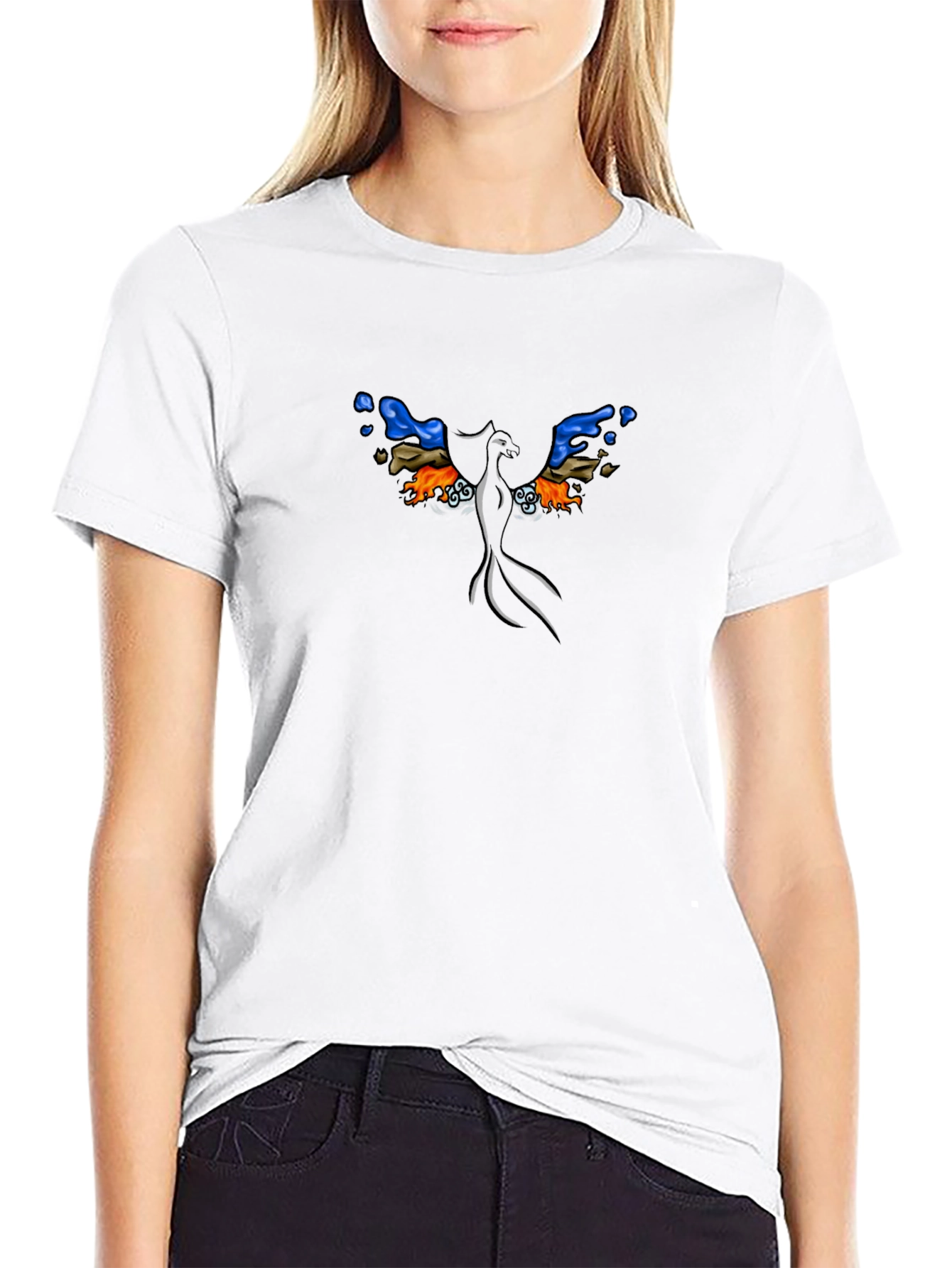 Phoenix Graphic Print Black T-Shirt
