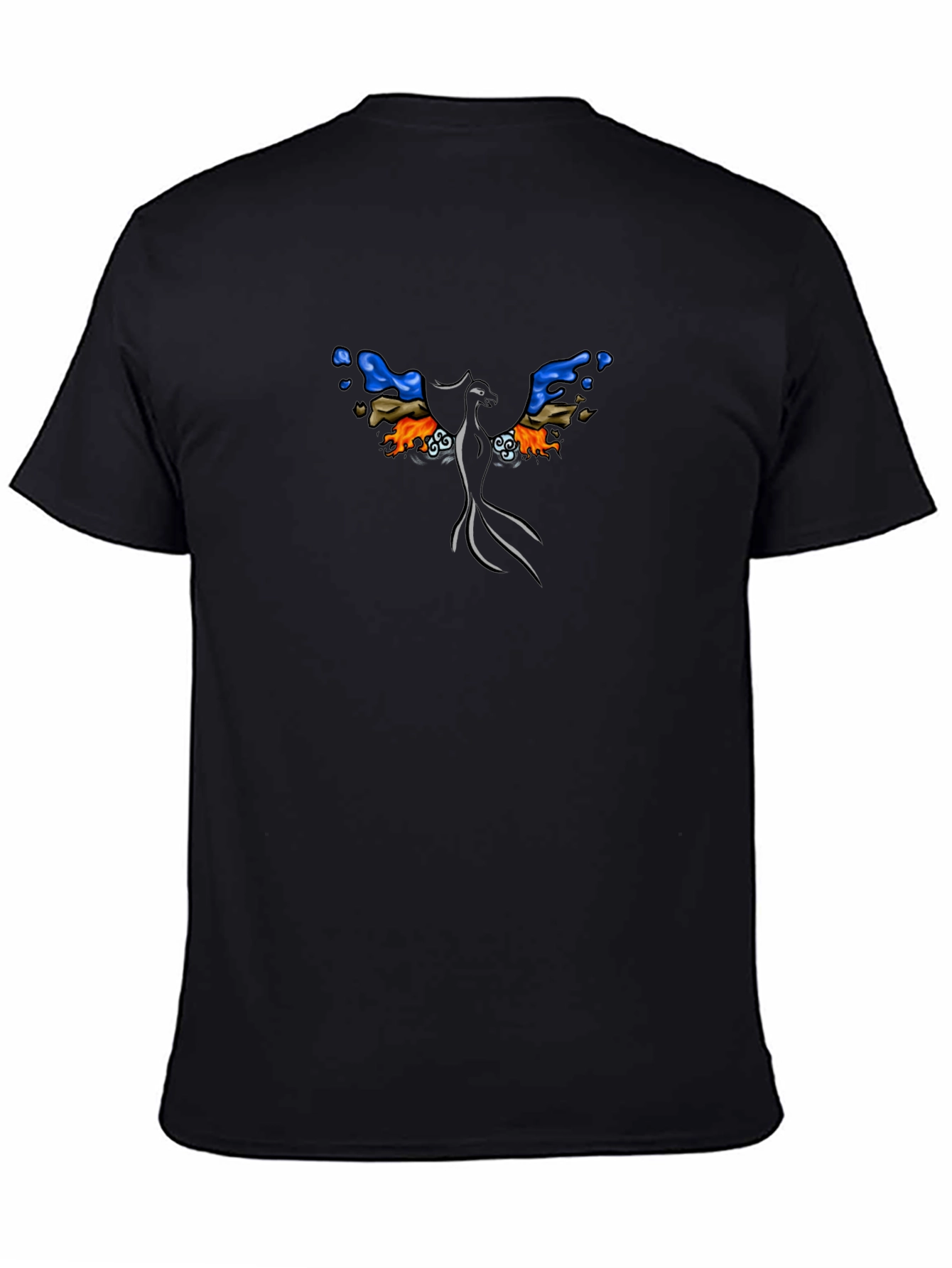 Phoenix Graphic Print Black T-Shirt