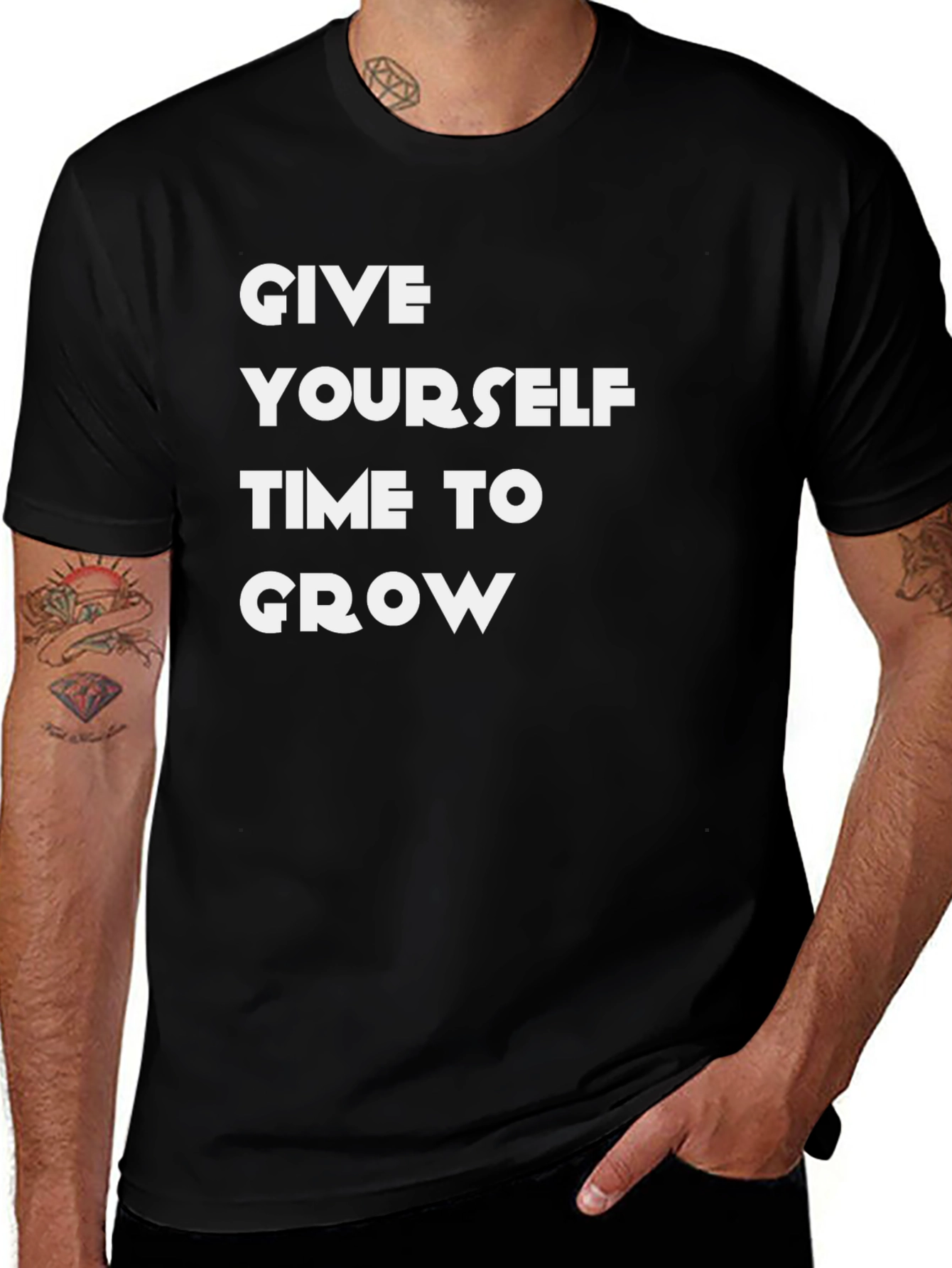 Inspirational Give Yourself Time to Grow Graphic Tee