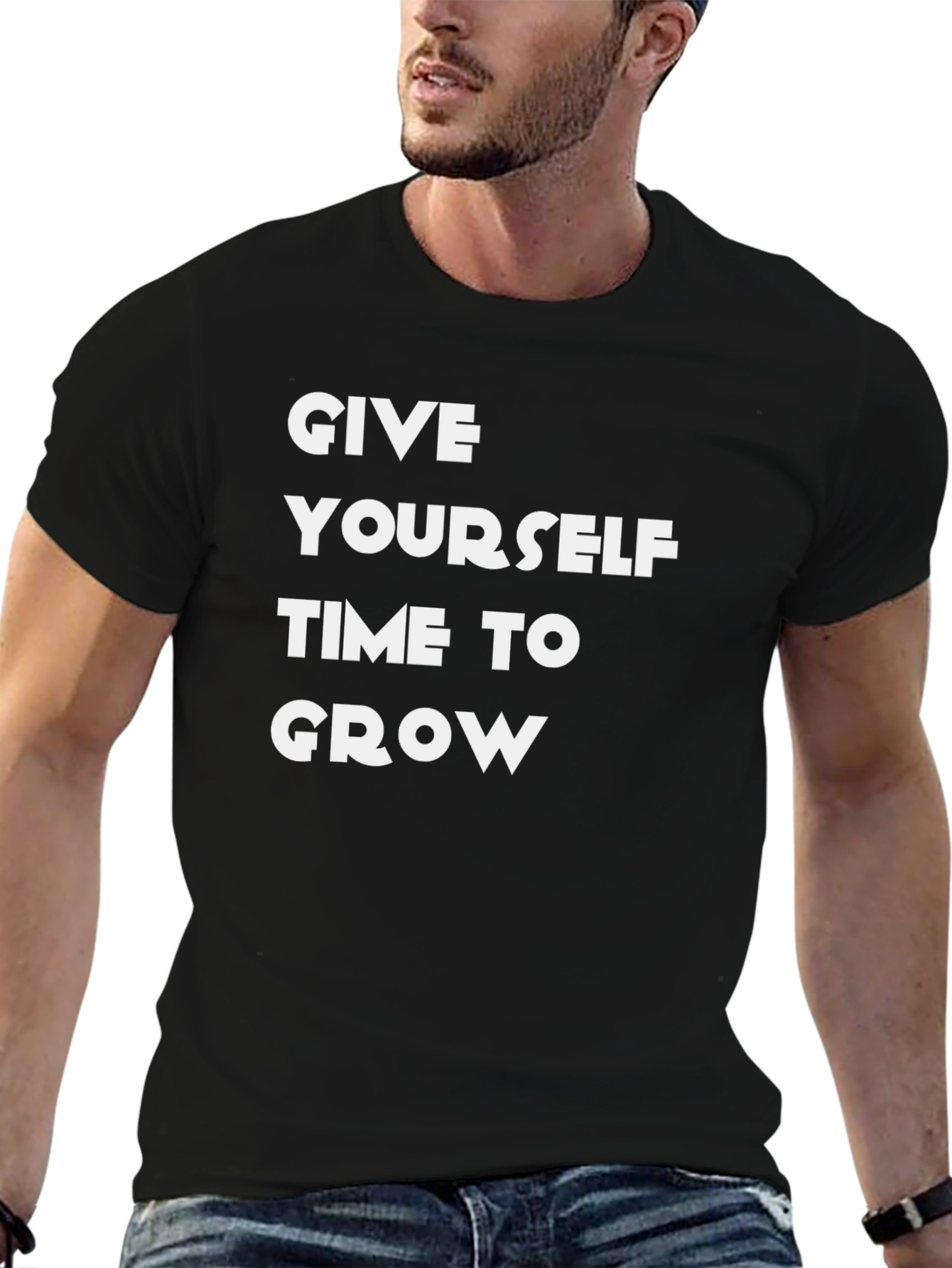 Inspirational Give Yourself Time to Grow Graphic Tee