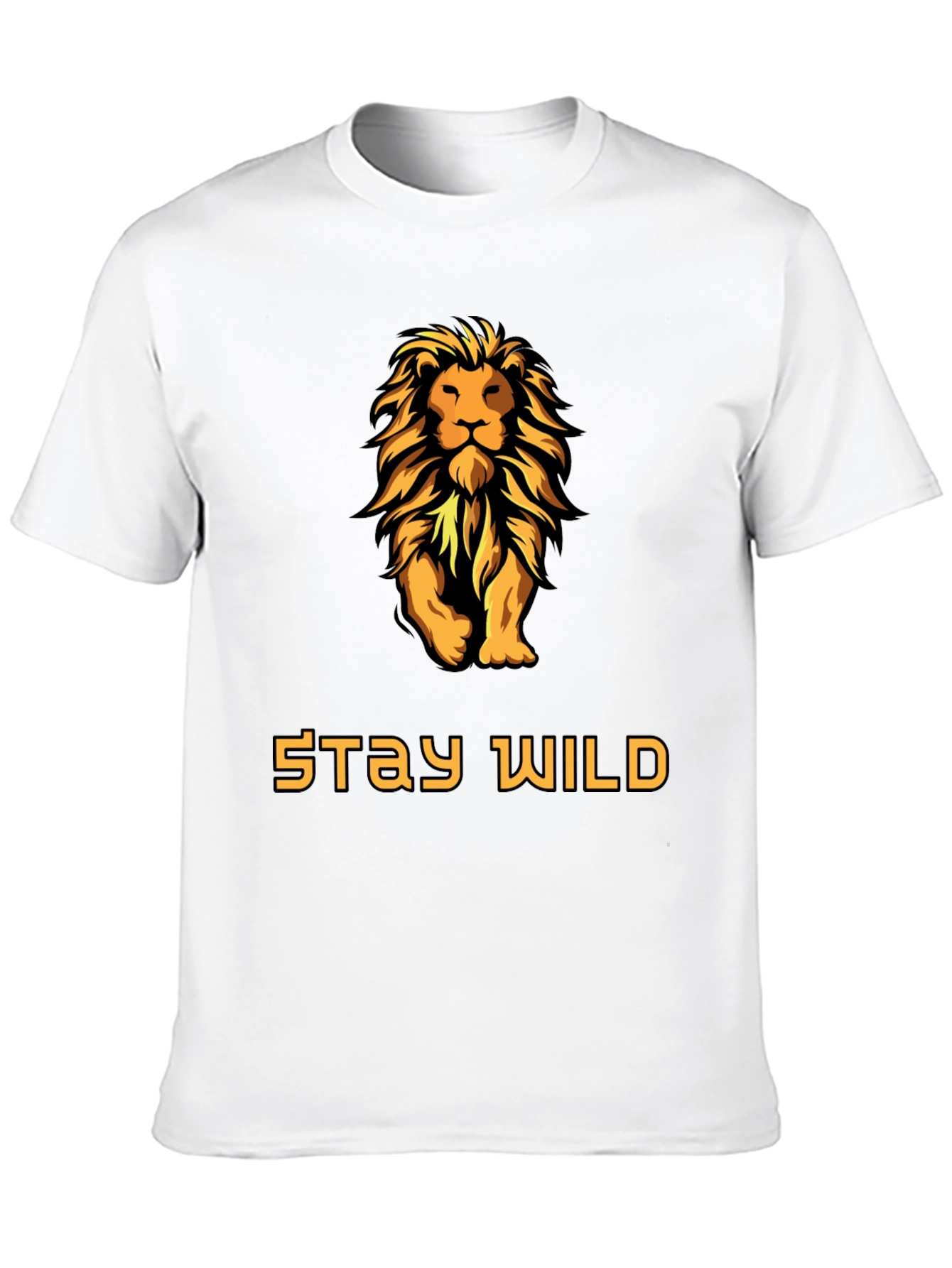 Stay Wild Lion Graphic T-Shirt - Bold Black Tee