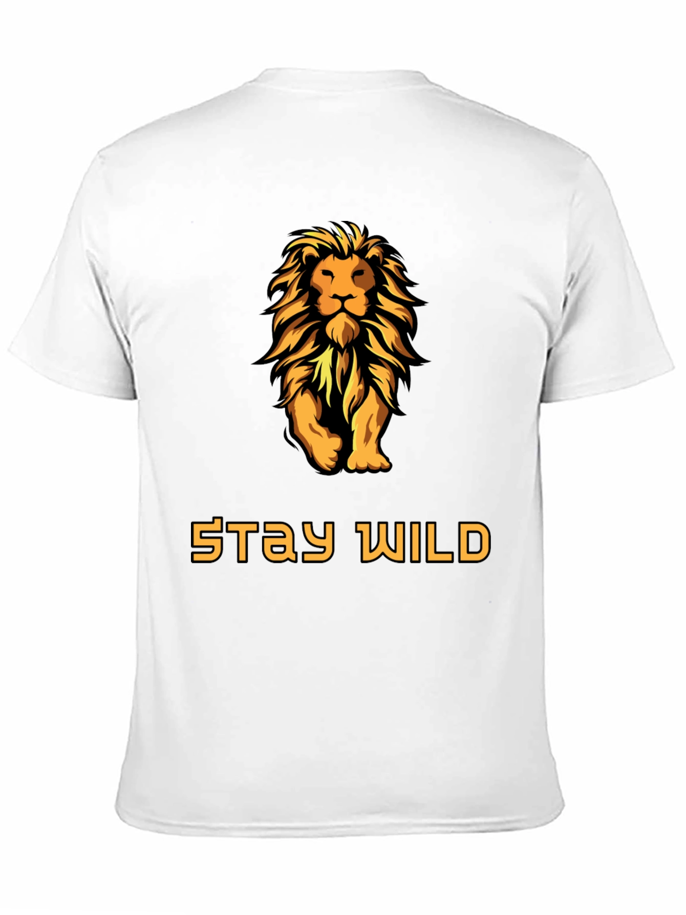 Stay Wild Lion Graphic T-Shirt - Bold Black Tee