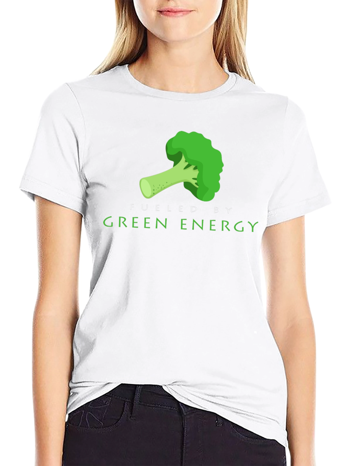 Fueled By Green Energy Broccoli Graphic T-Shirt