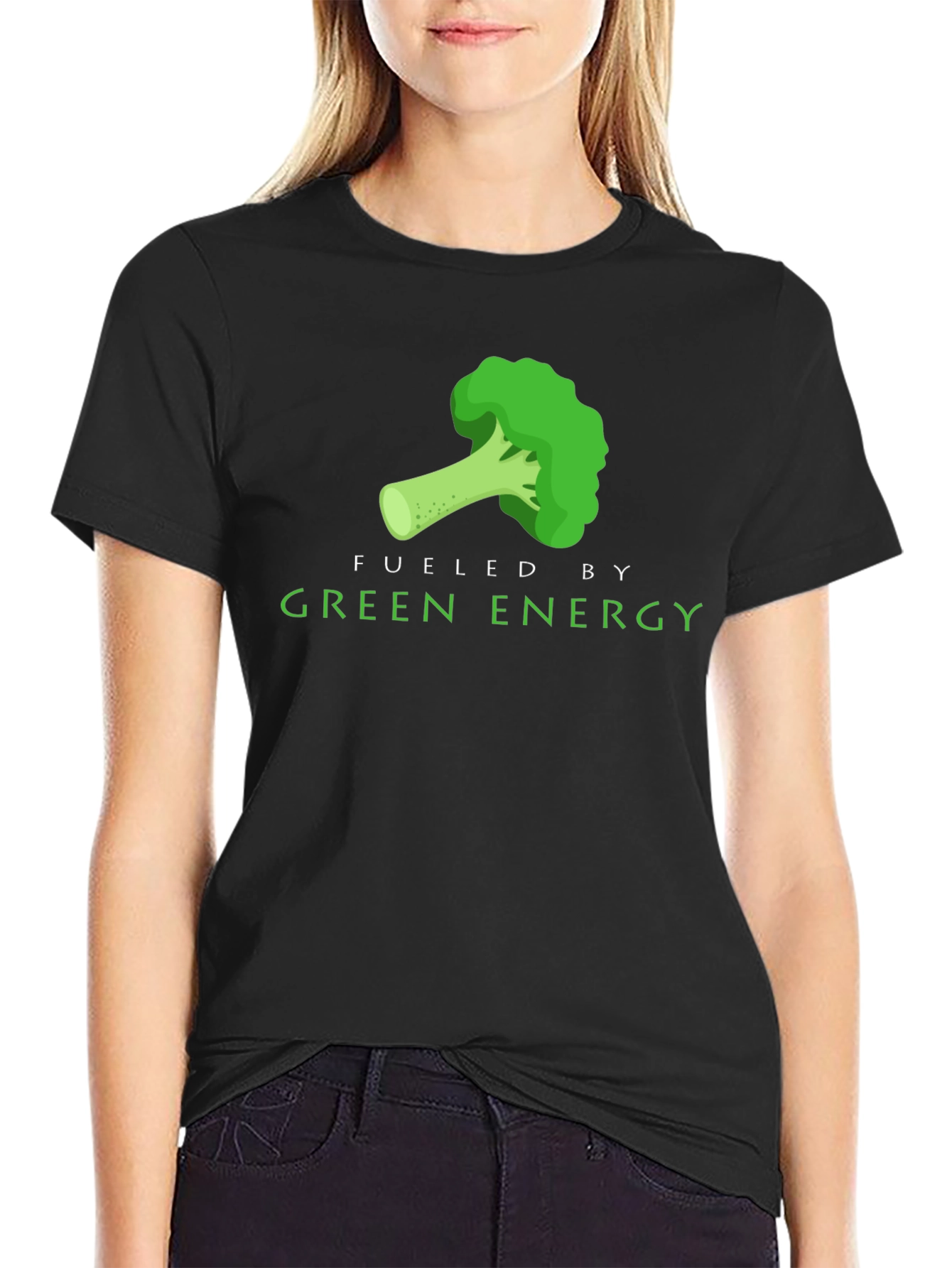 Fueled By Green Energy Broccoli Graphic T-Shirt