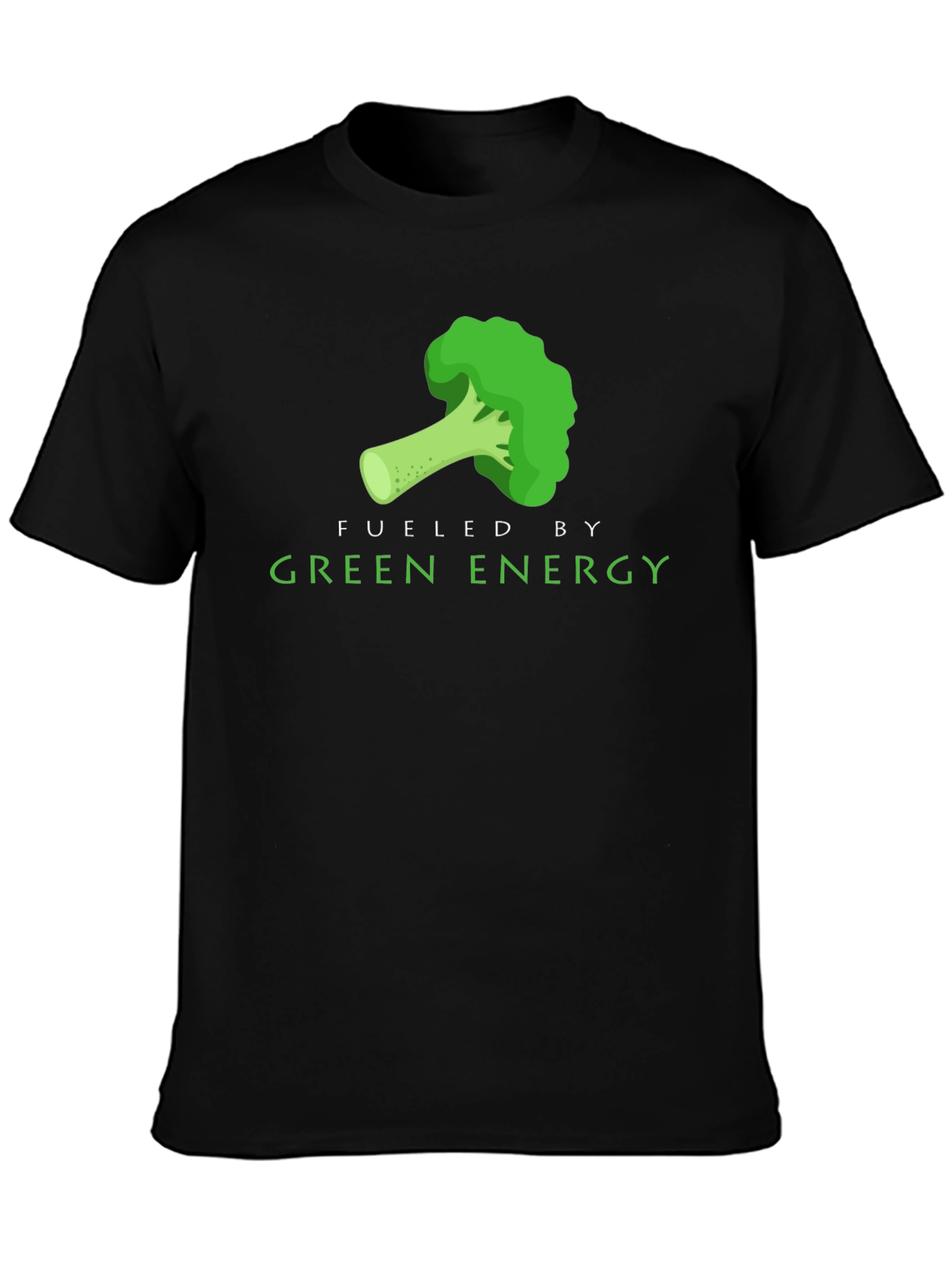 Fueled By Green Energy Broccoli Graphic T-Shirt