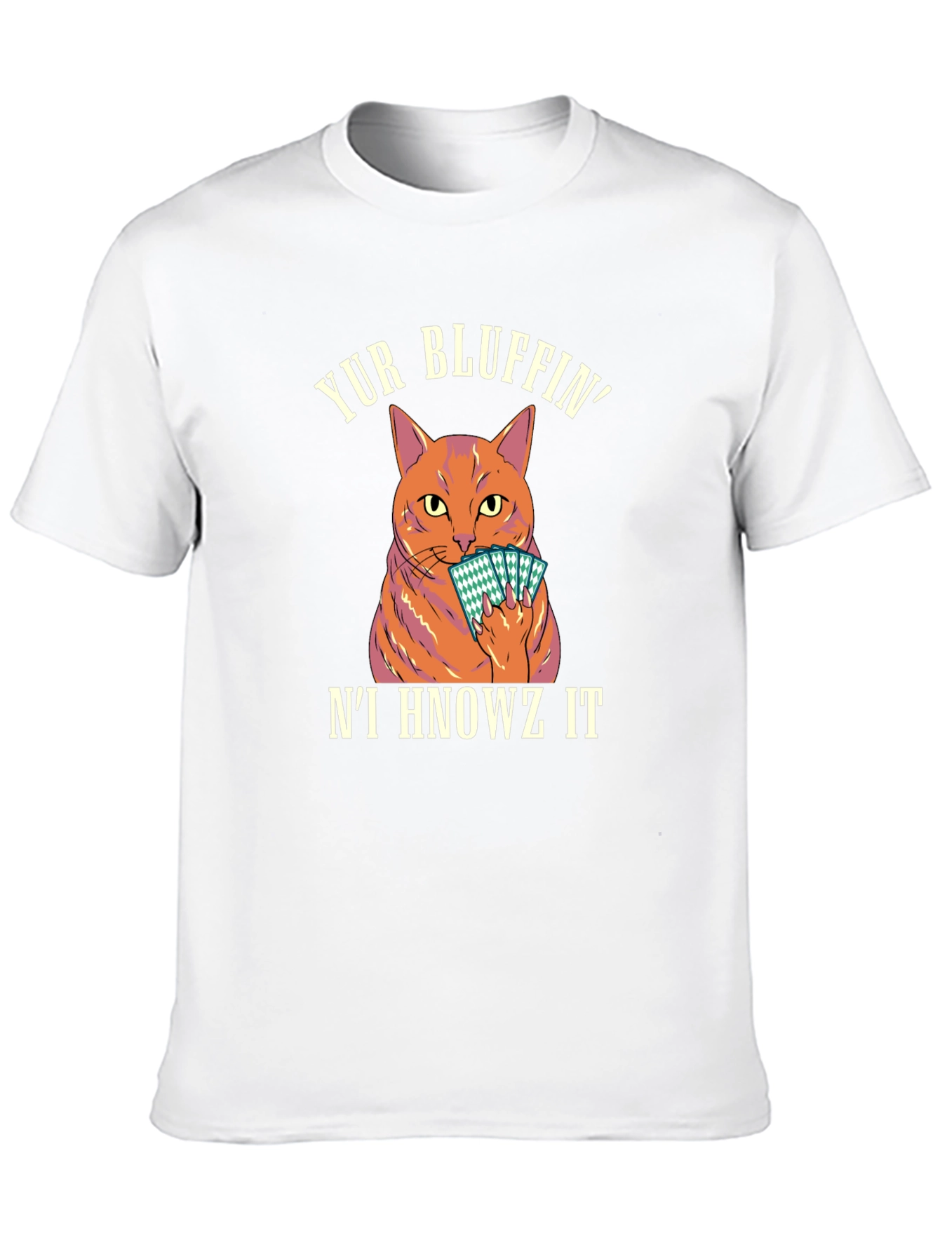 Yur Bluffin Cat Graphic T-Shirt - Black