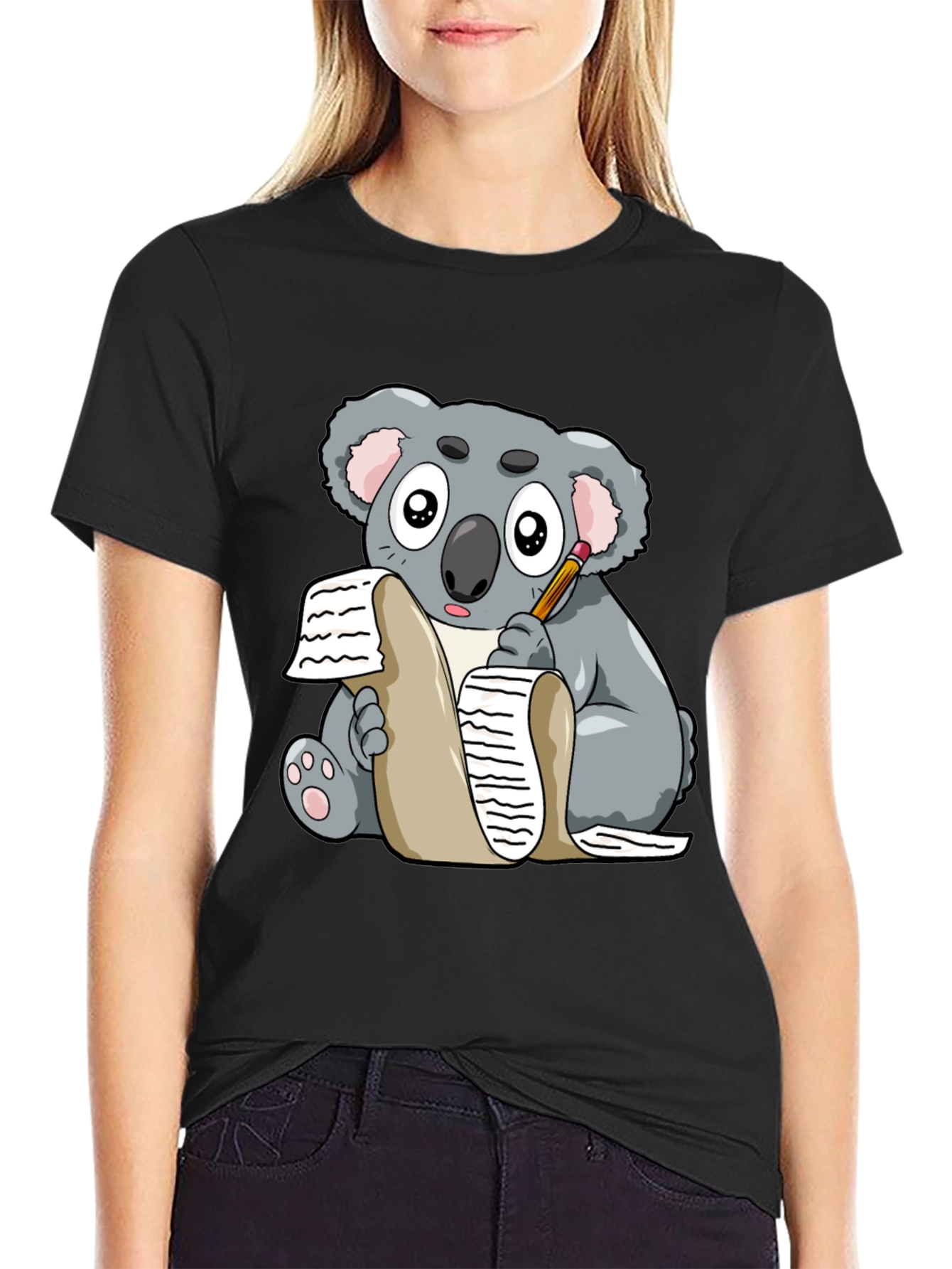 Koala Writer Graphic T-Shirt - Unisex Tee