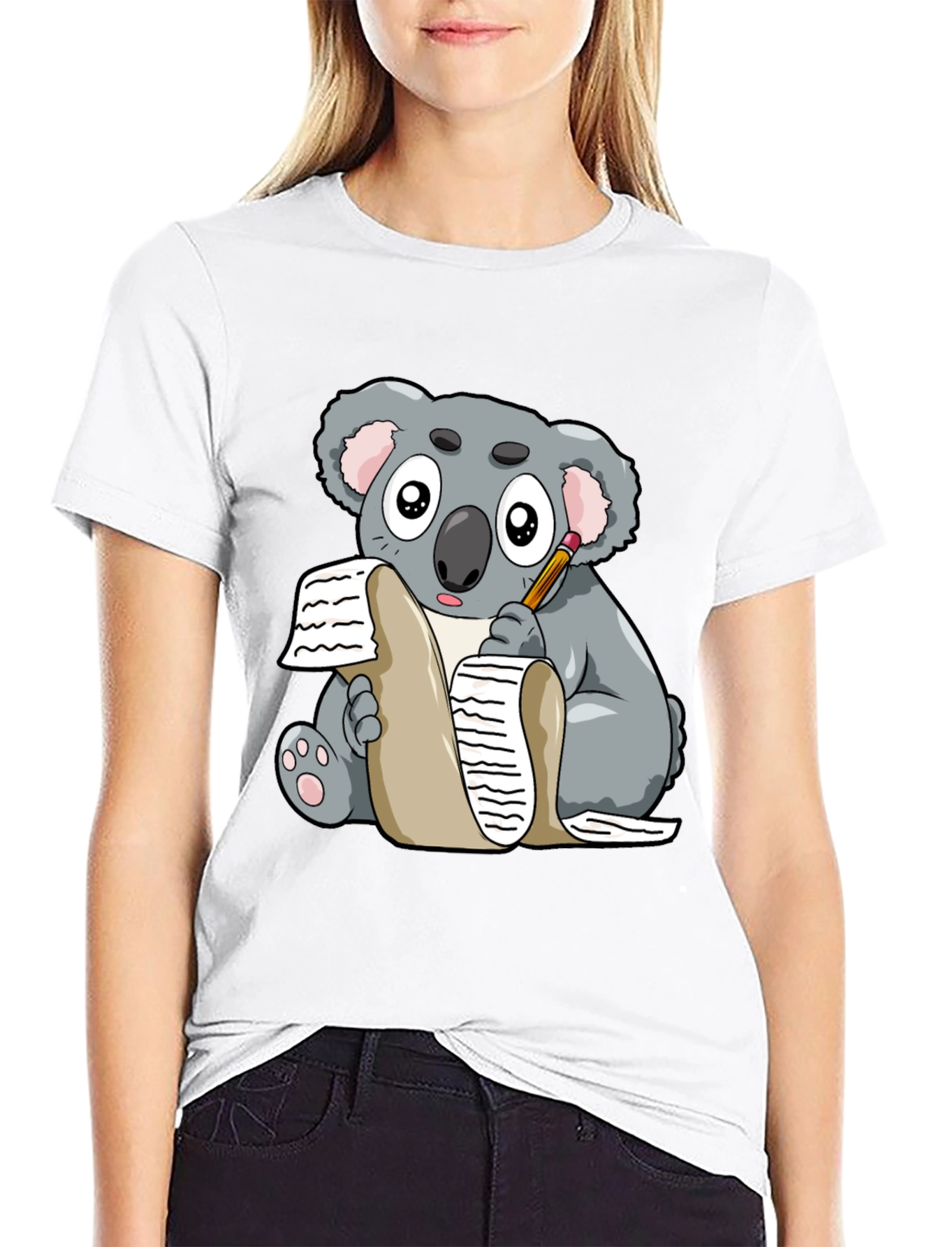 Koala Writer Graphic T-Shirt - Unisex Tee