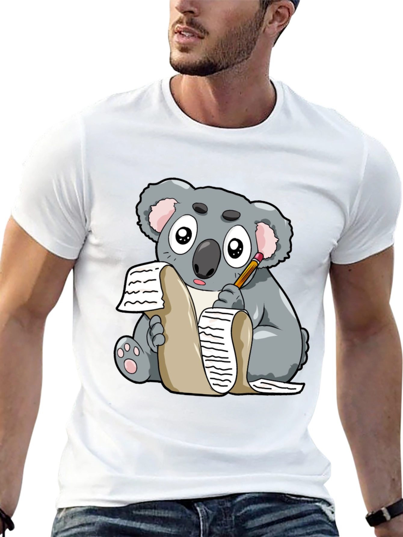 Koala Writer Graphic T-Shirt - Unisex Tee