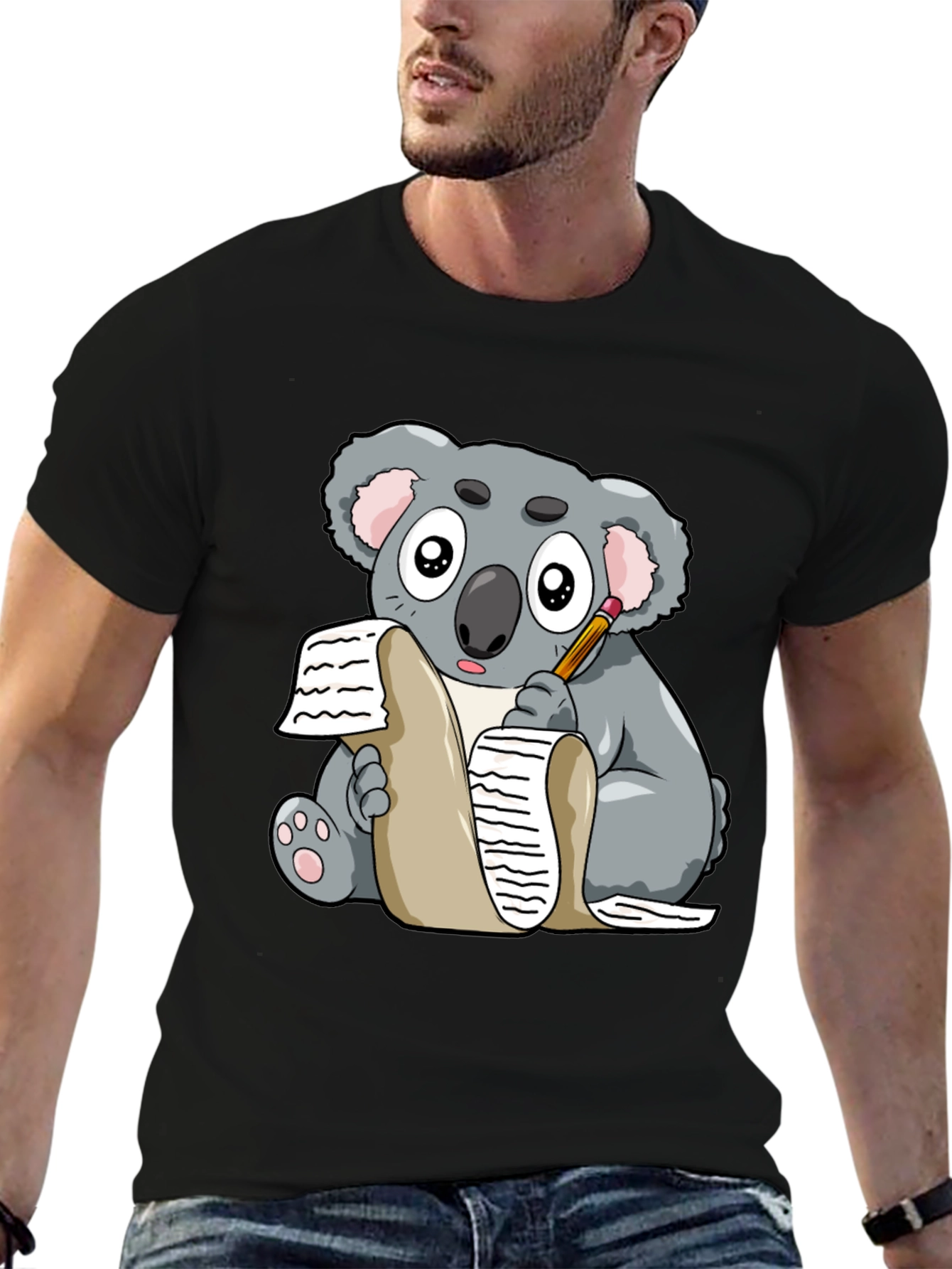 Koala Writer Graphic T-Shirt - Unisex Tee