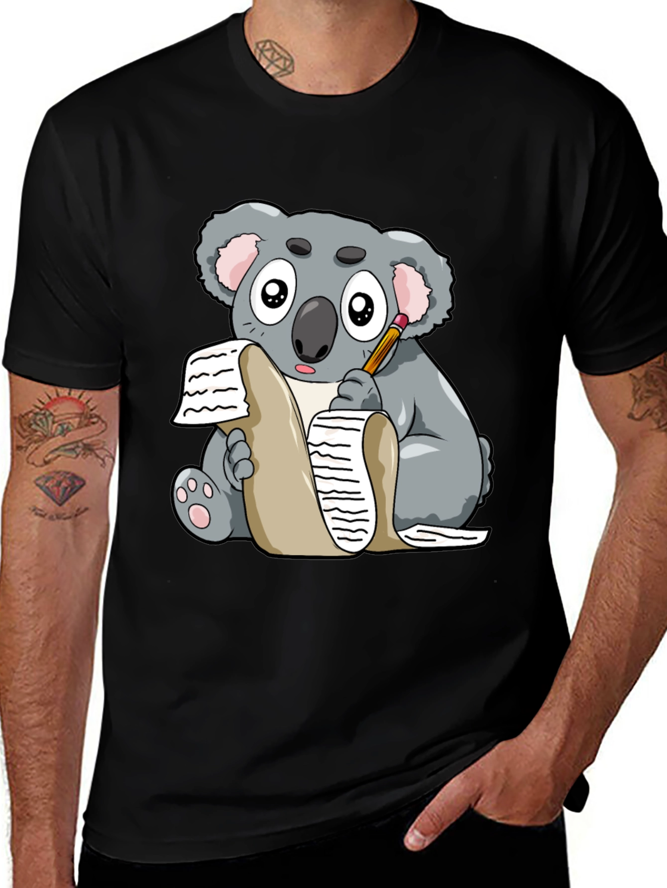 Koala Writer Graphic T-Shirt - Unisex Tee