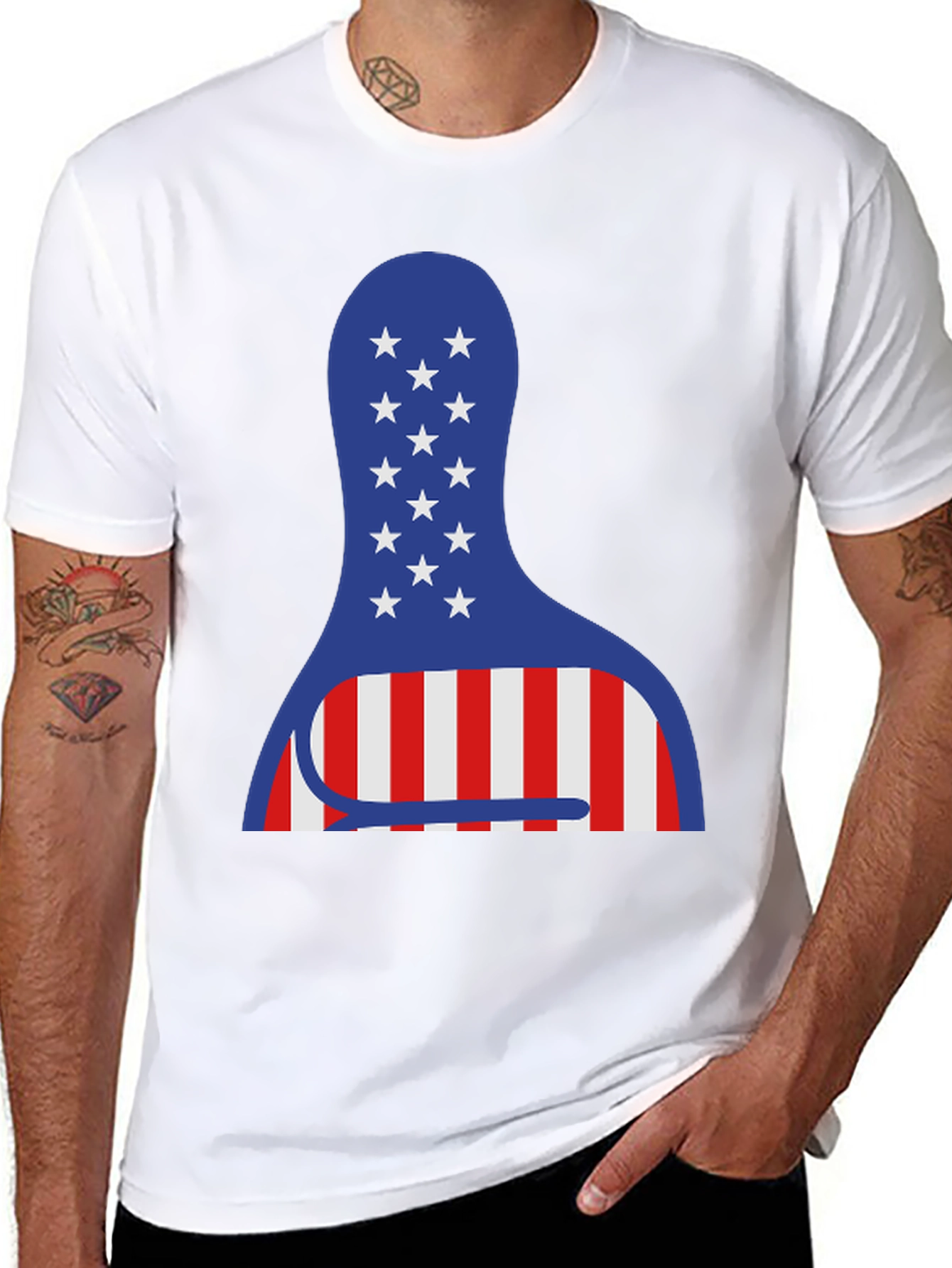 American Bowling Pin Tee - Patriotic USA Shirt