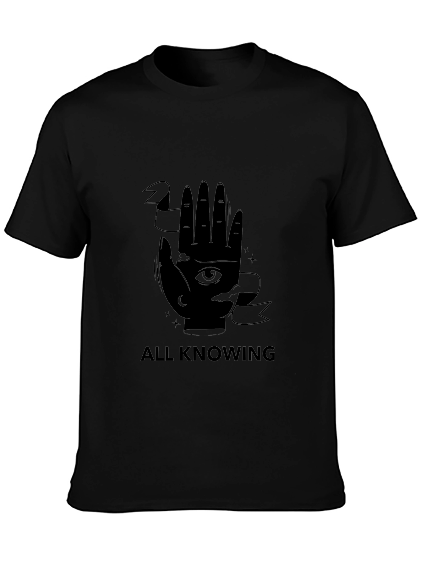 All Knowing Graphic Tee - Stylish Black T-Shirt