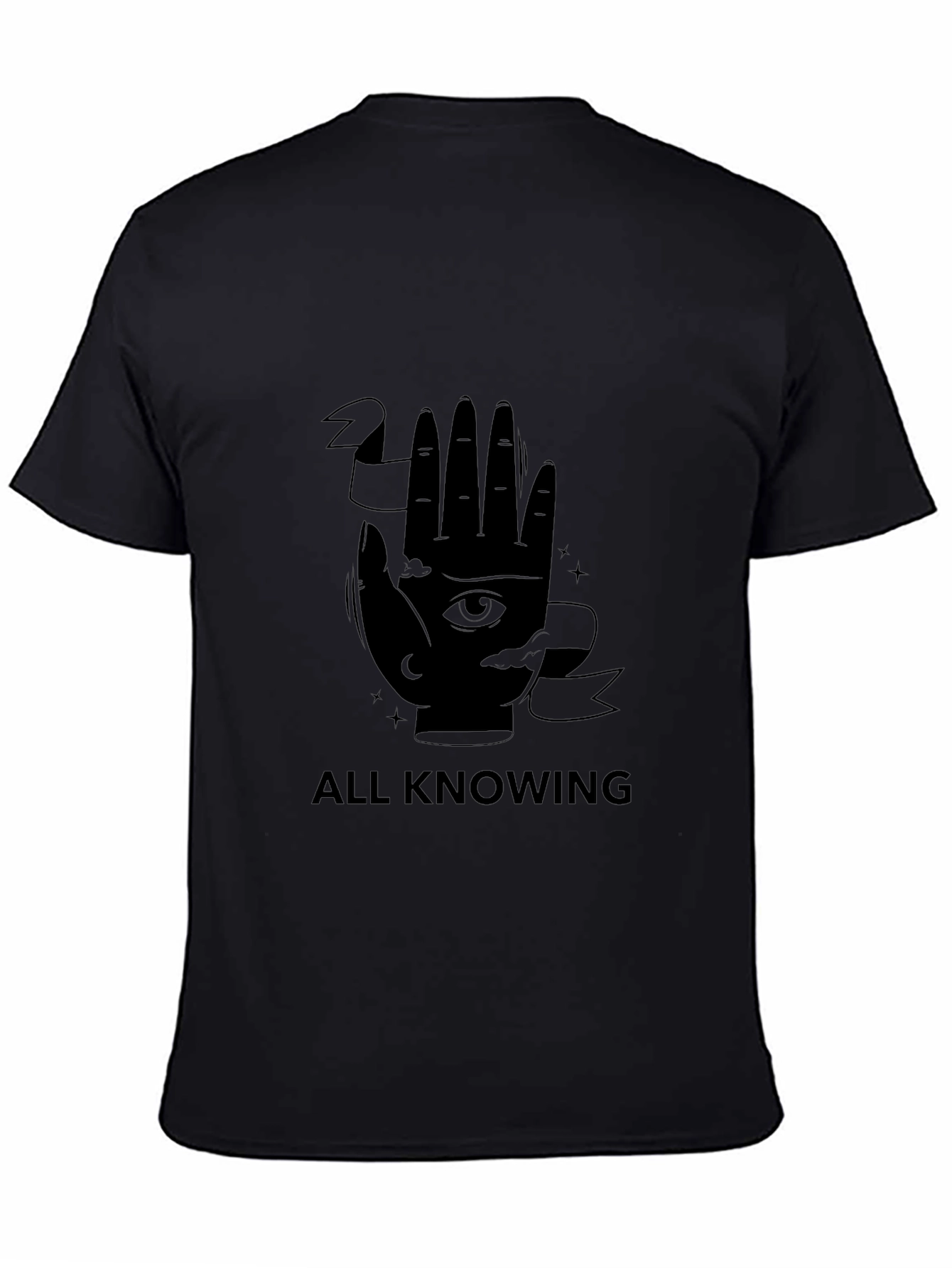 All Knowing Graphic Tee - Stylish Black T-Shirt