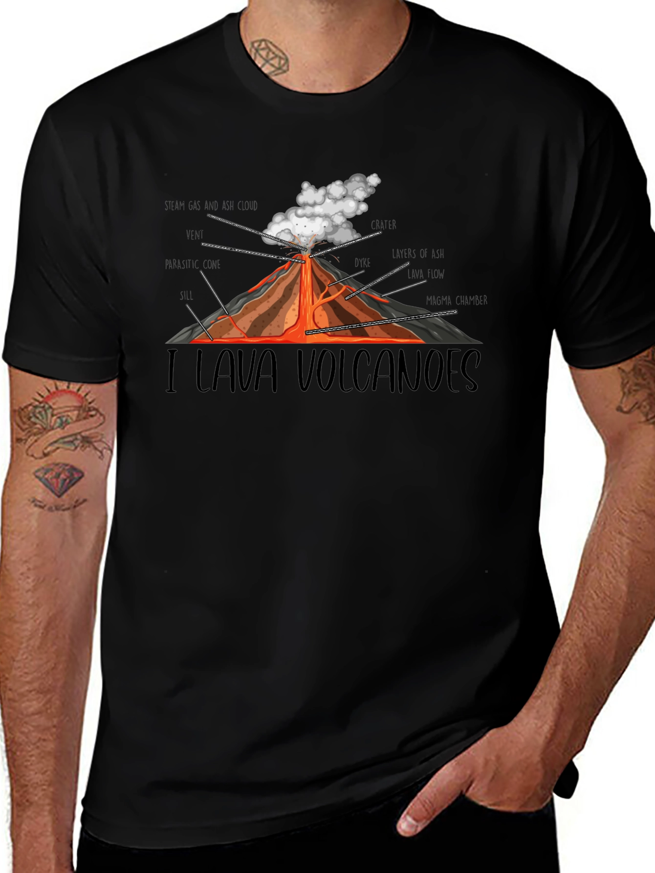 I Lava Volcanoes Graphic Tee - Black