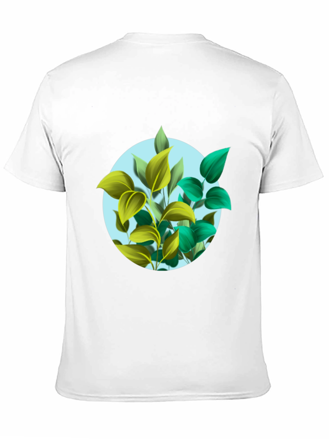 Leaf Circle Graphic Print Black T-Shirt