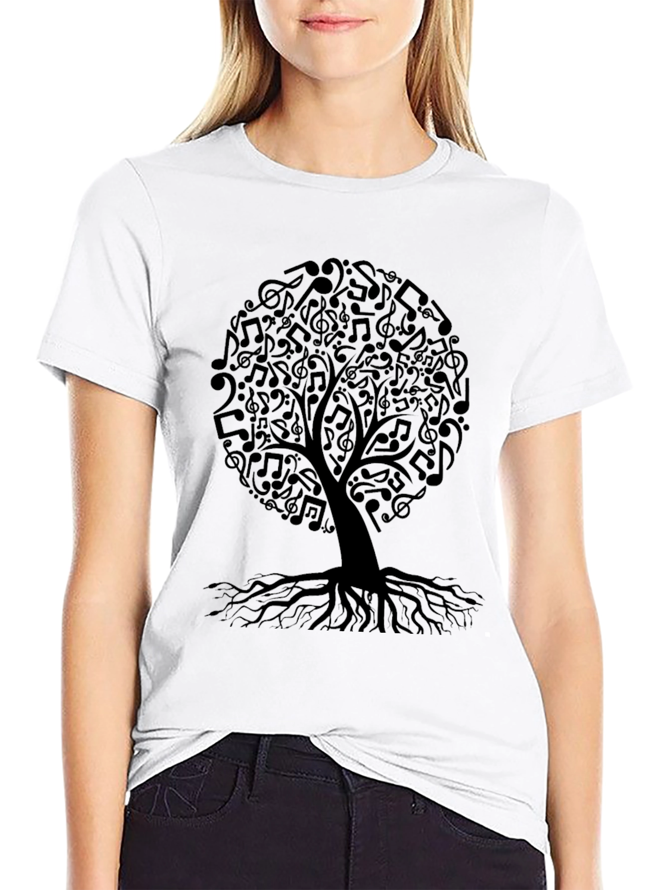 Music Notes Tree Graphic T-Shirt