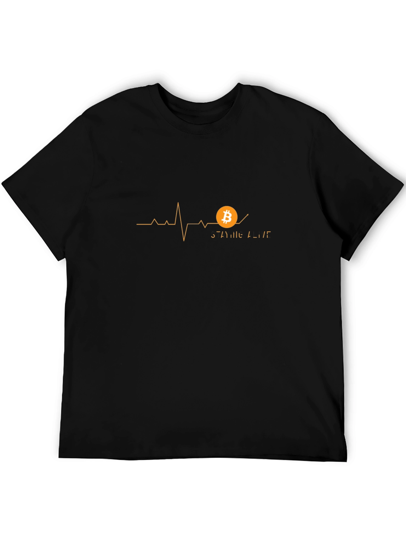 Bitcoin Heartbeat Black T-Shirt - Crypto Lover Tee