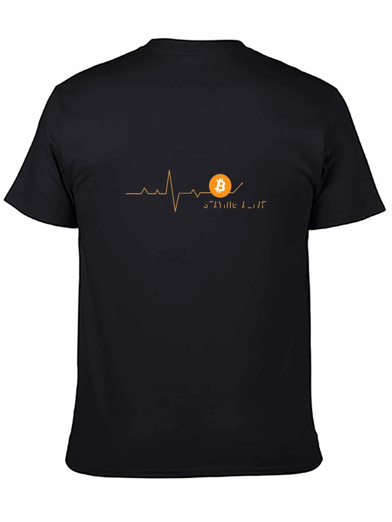 Bitcoin Heartbeat Black T-Shirt - Crypto Lover Tee