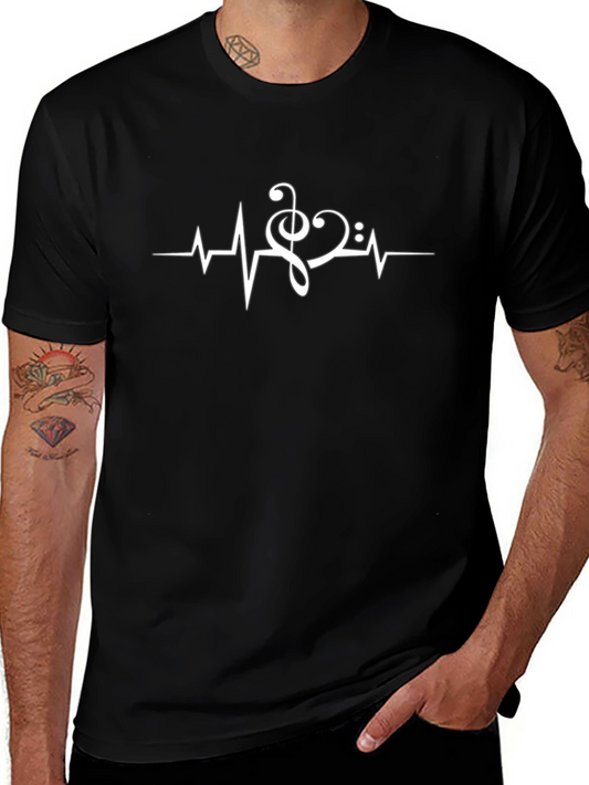 Musical Heartbeat T-Shirt - Black
