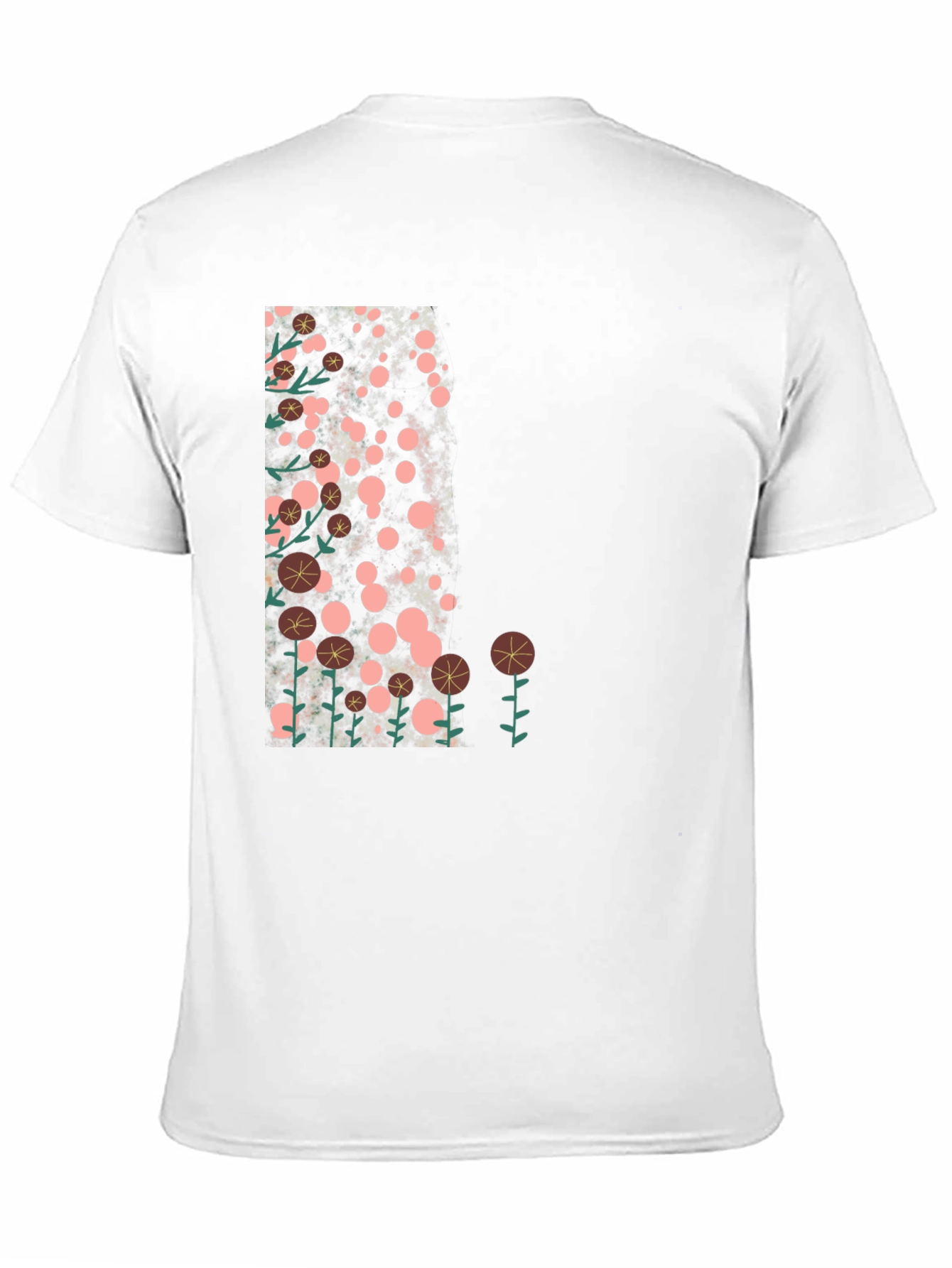 Floral Design Black T-Shirt - Casual Style