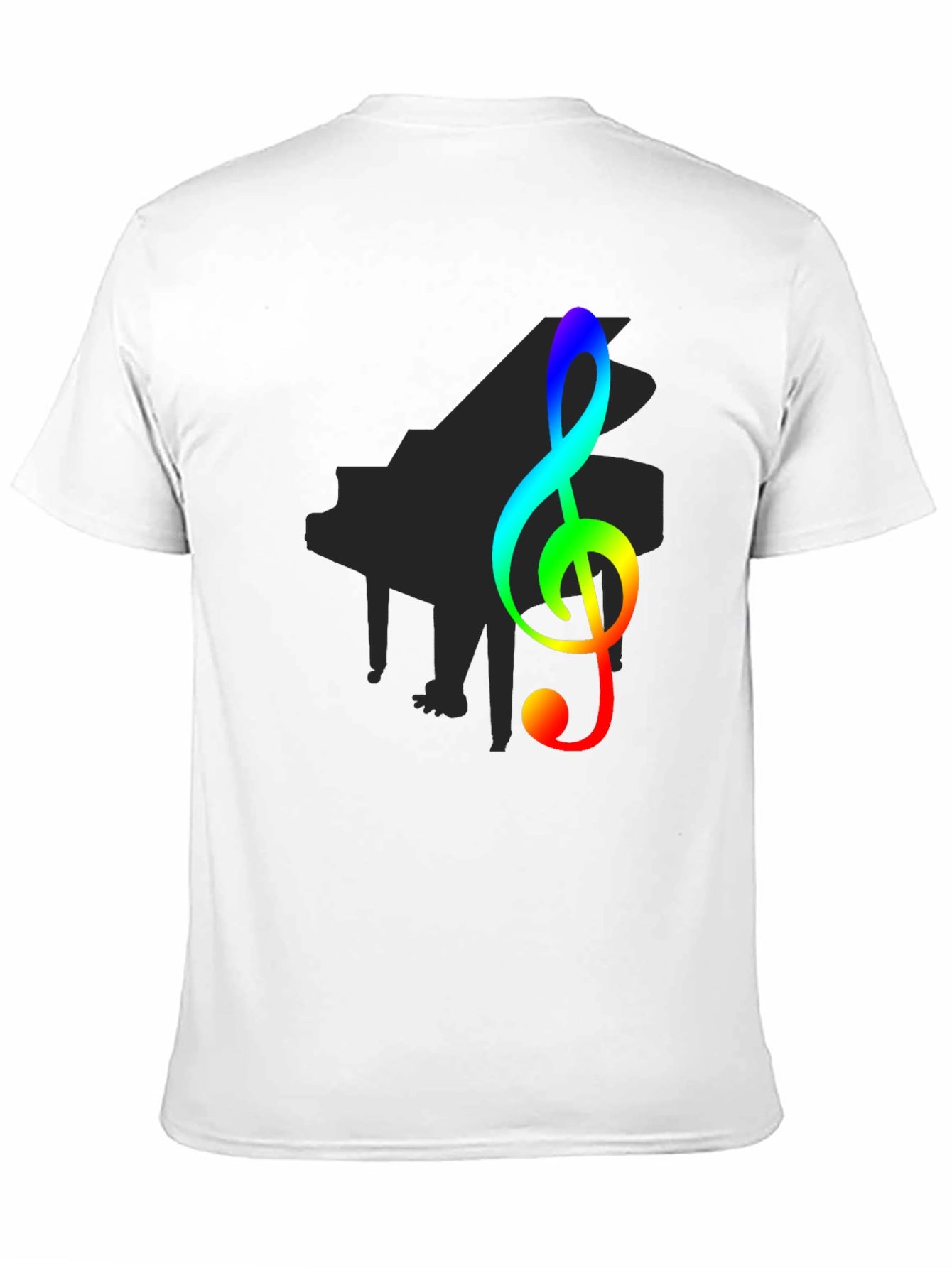 Rainbow Treble Clef Black T-Shirt