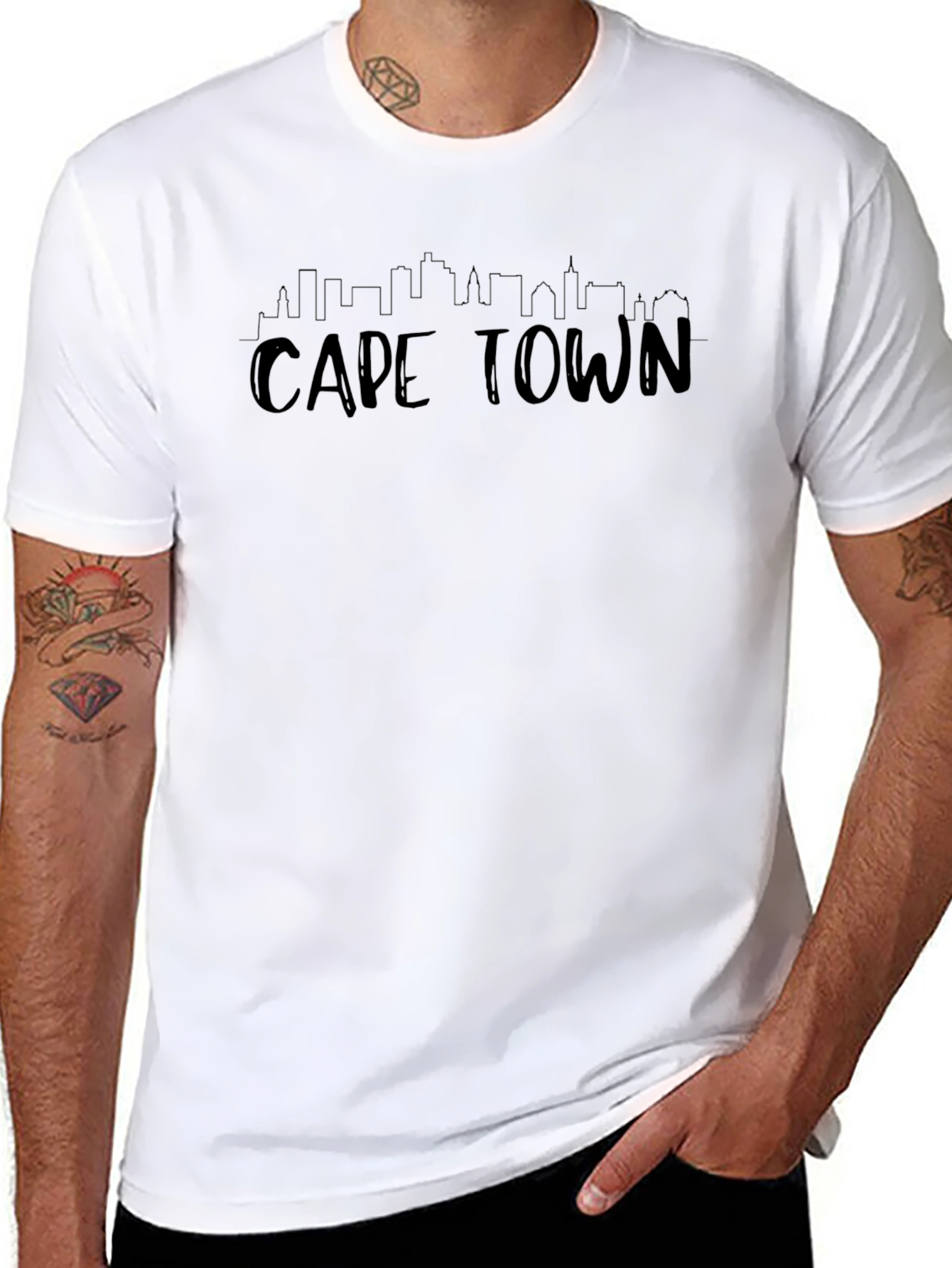 Cape Town Skyline Black Graphic T-Shirt