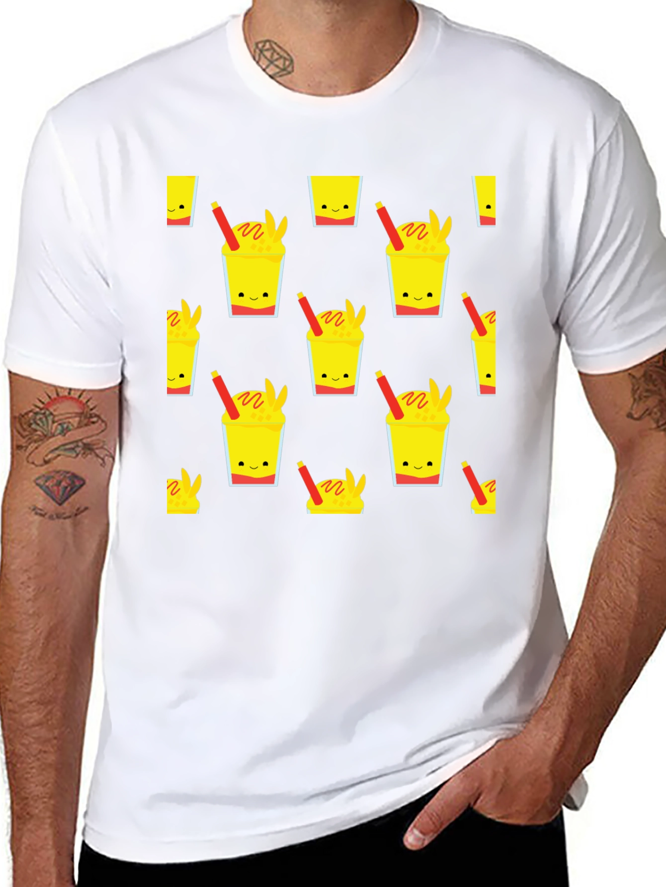 Novelty Drink Pattern T-Shirt