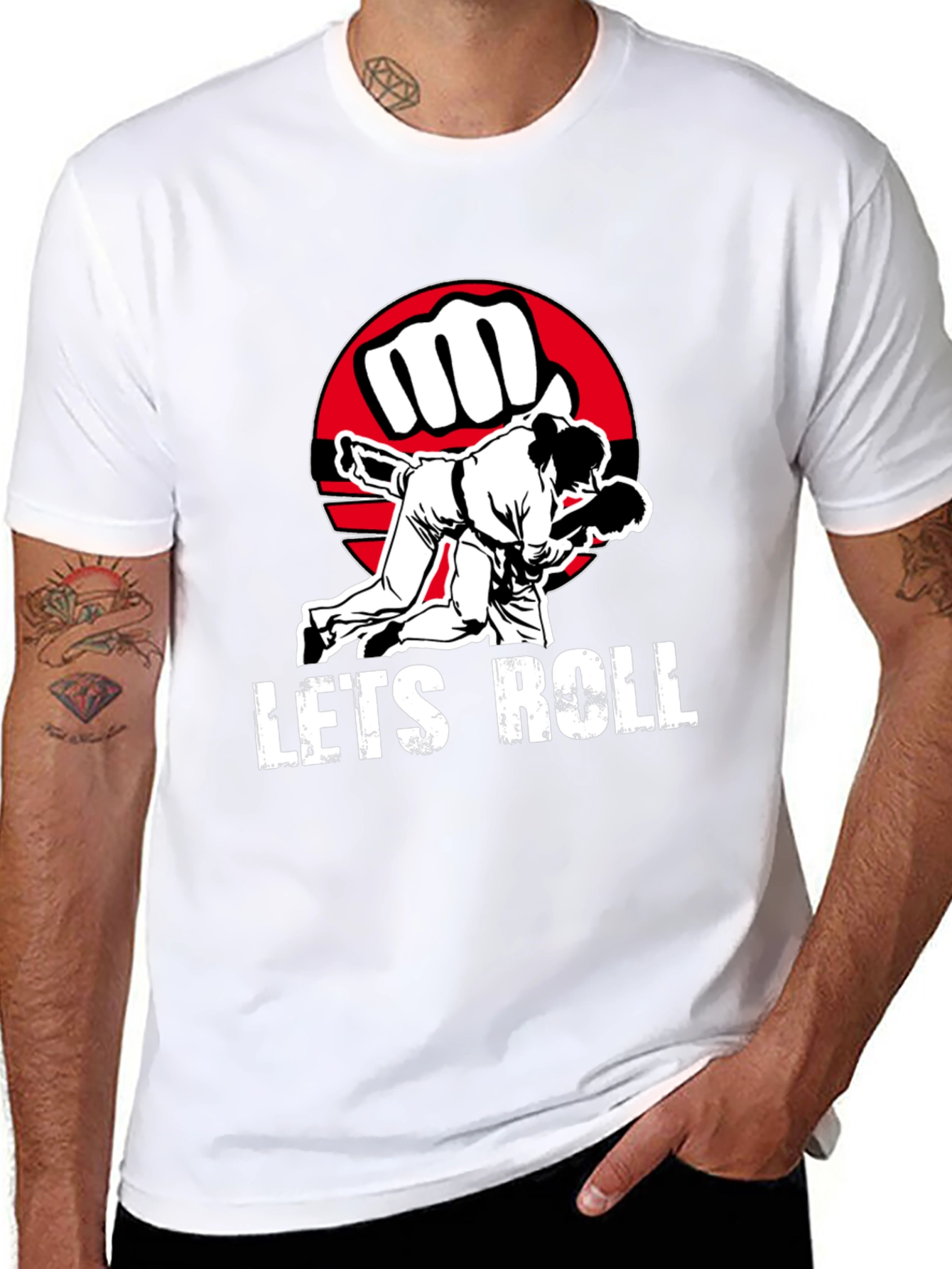 Lets Roll Jiu Jitsu Graphic Tee - Black