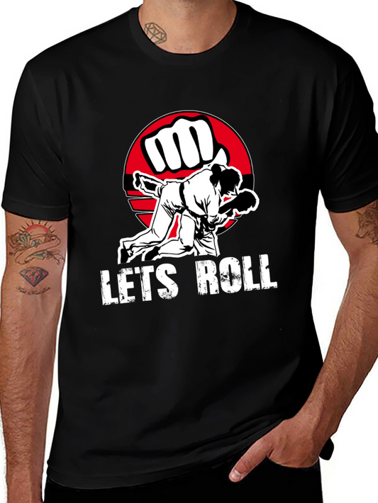 Lets Roll Jiu Jitsu Graphic Tee - Black