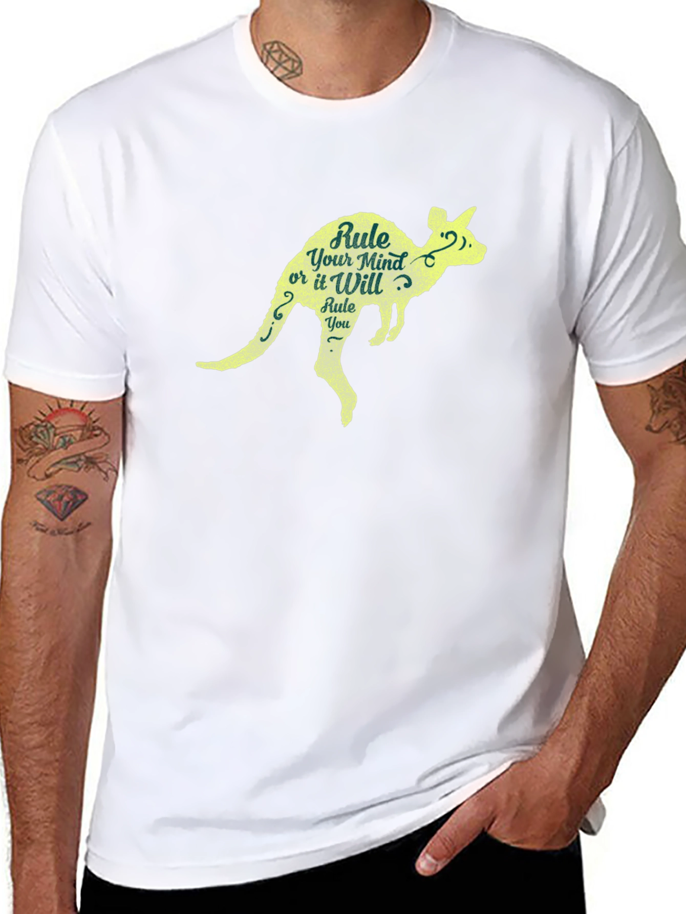 Rule Your Mind Kangaroo Graphic Tee - Black