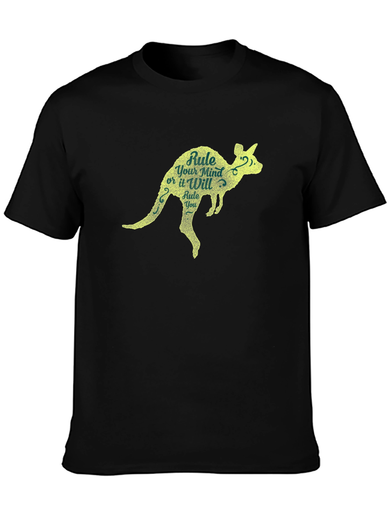 Rule Your Mind Kangaroo Graphic Tee - Black