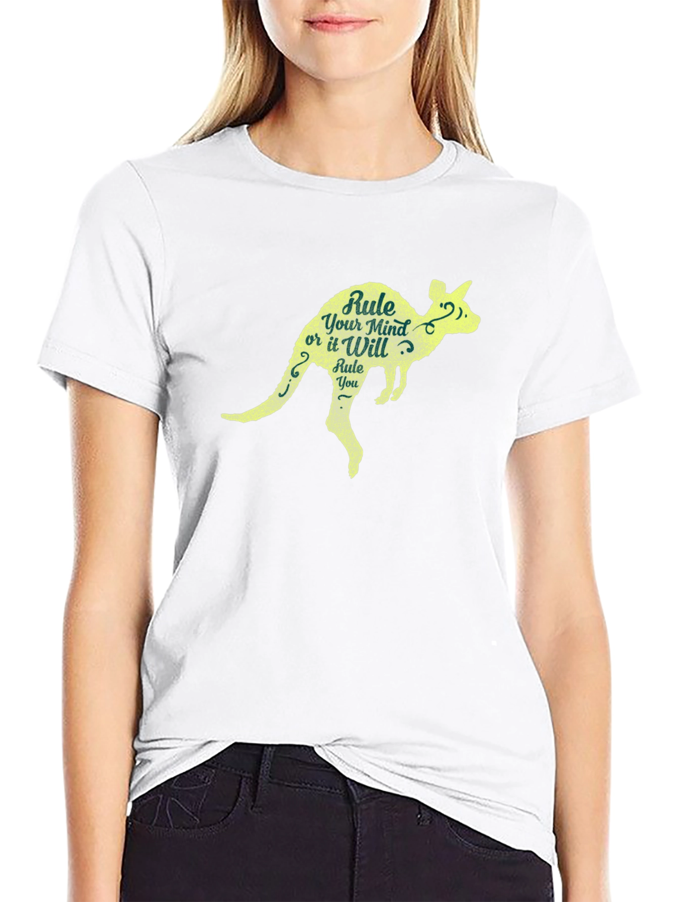 Rule Your Mind Kangaroo Graphic Tee - Black