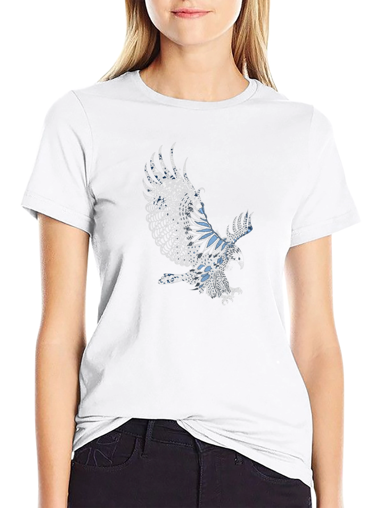 Eagle Print Black Graphic T-Shirt