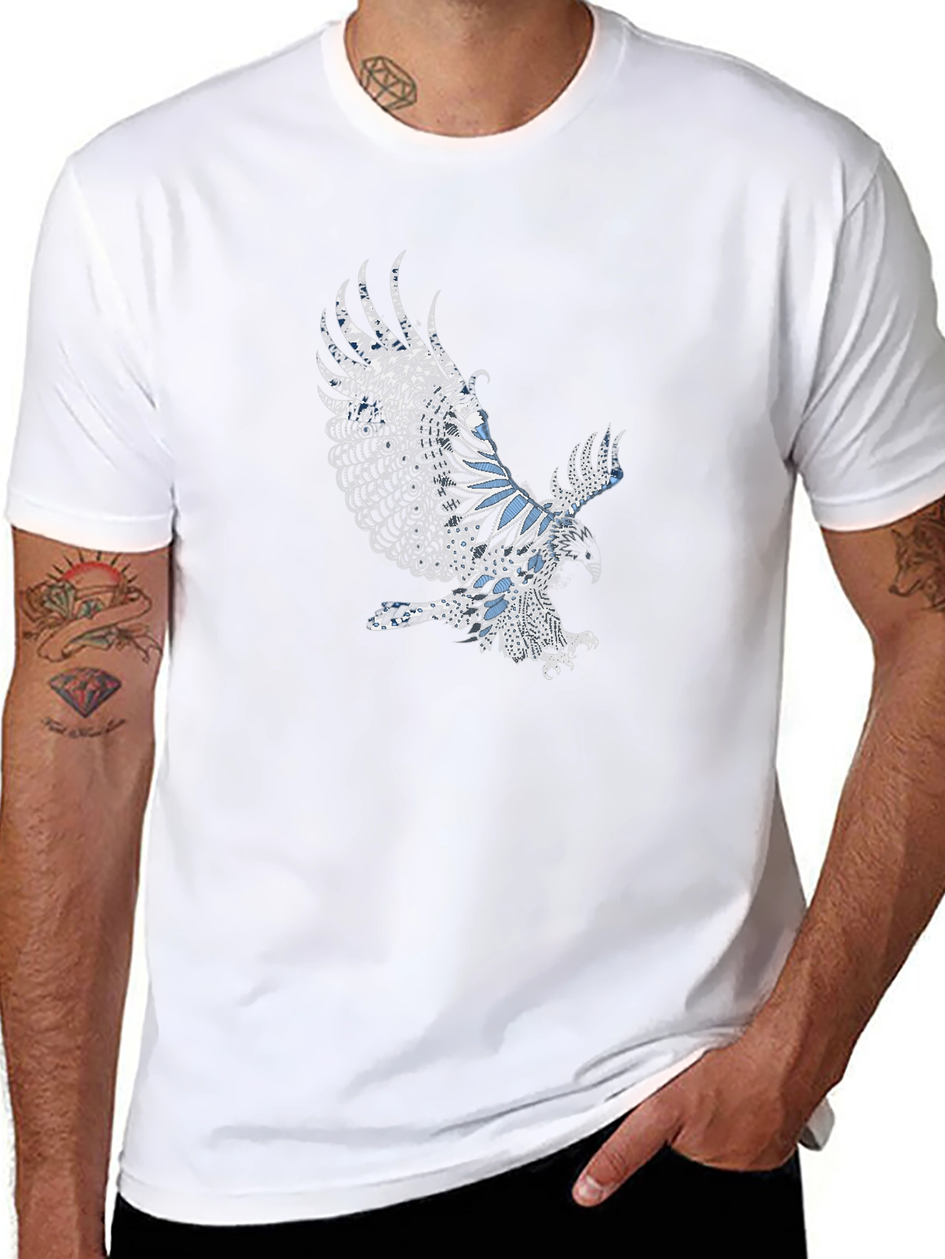 Eagle Print Black Graphic T-Shirt