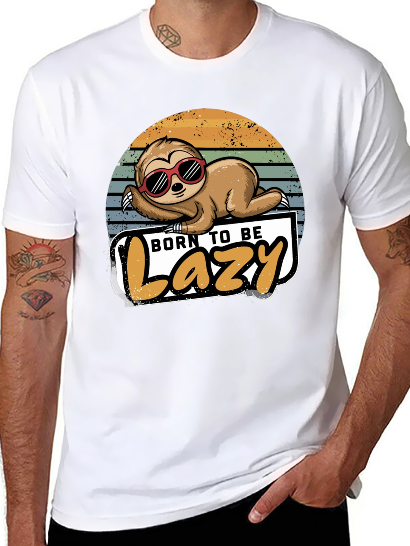 Born to Be Lazy Sloth Graphic T-Shirt